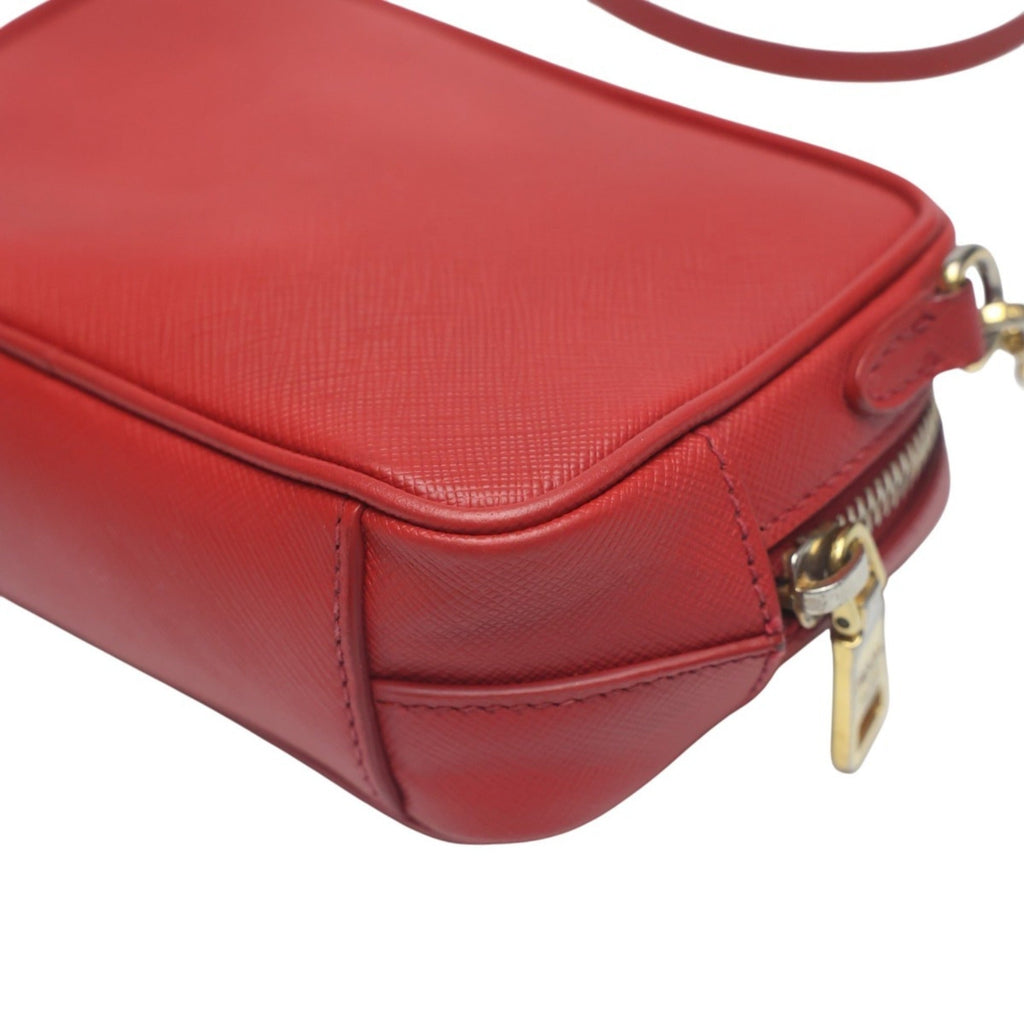 Zip Crossbody Bag Saffiano Leather Mini