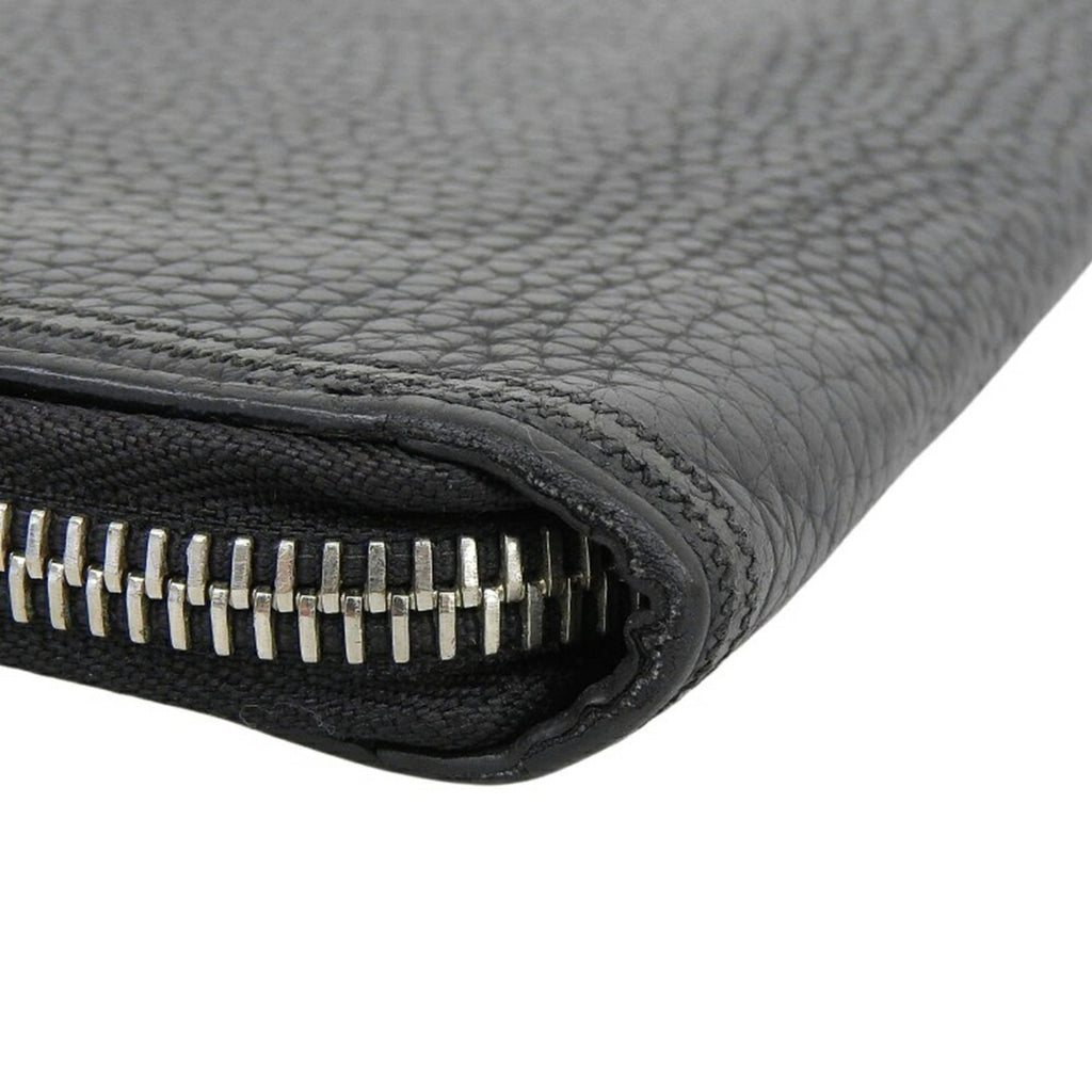 Louis Vuitton Black Leather Long Wallet (Bi-Fold) (Pre-Owned)