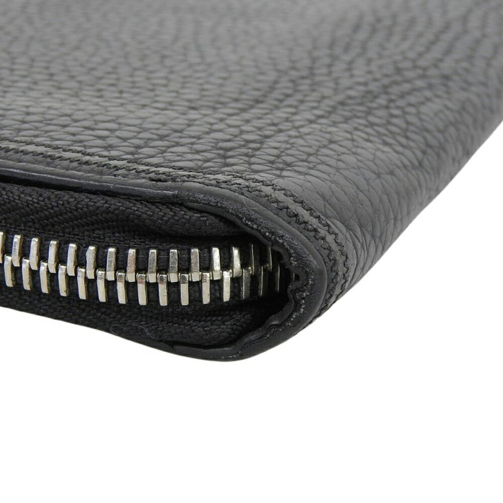 Louis Vuitton Black Leather Long Wallet (Bi-Fold) (Pre-Owned)