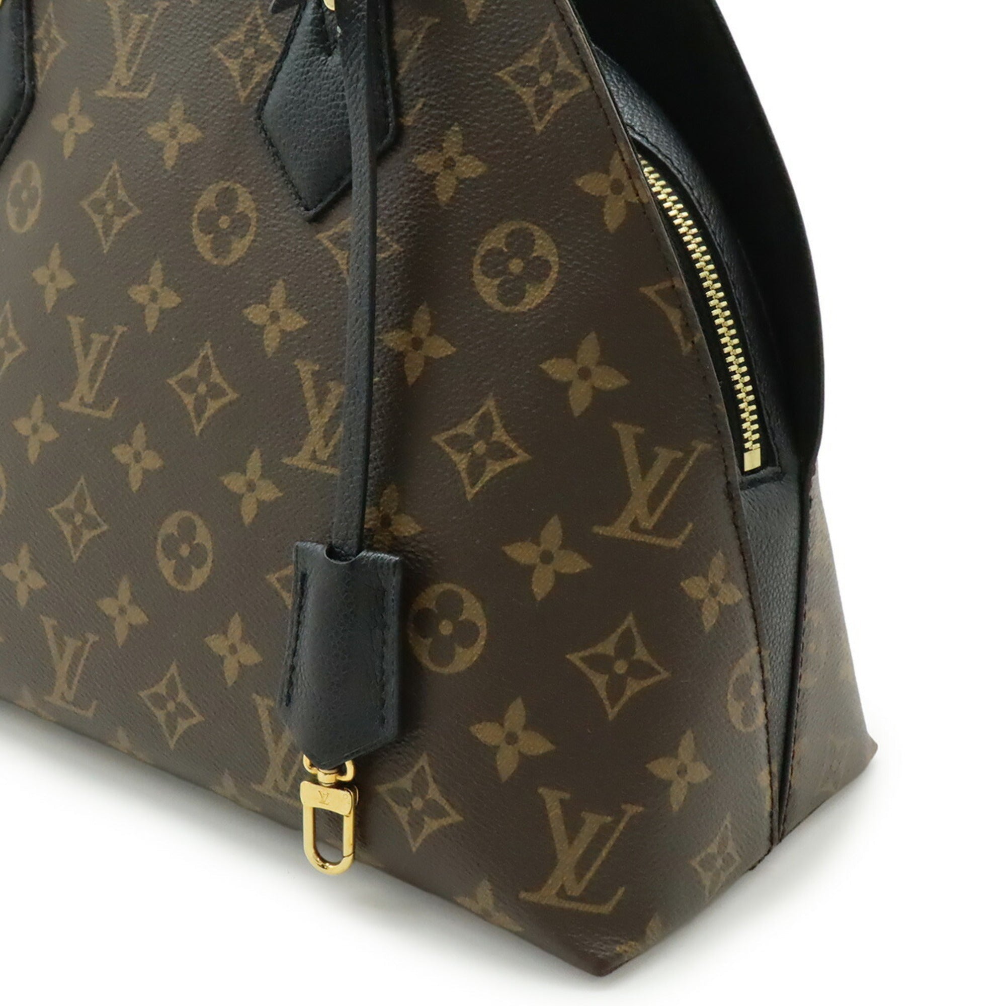 Louis Vuitton Noir Monogram Canvas Leather Handbag Shoulder Bag (Pre-Owned)