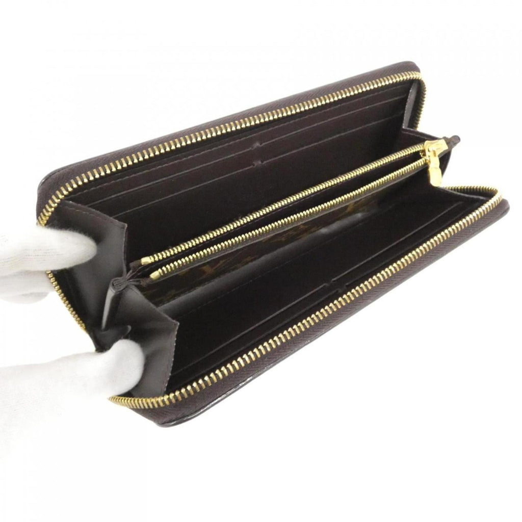 Louis Vuitton Dark Brown Magenta Pink Leather Long Wallet (Bi-Fold) (Pre-Owned)