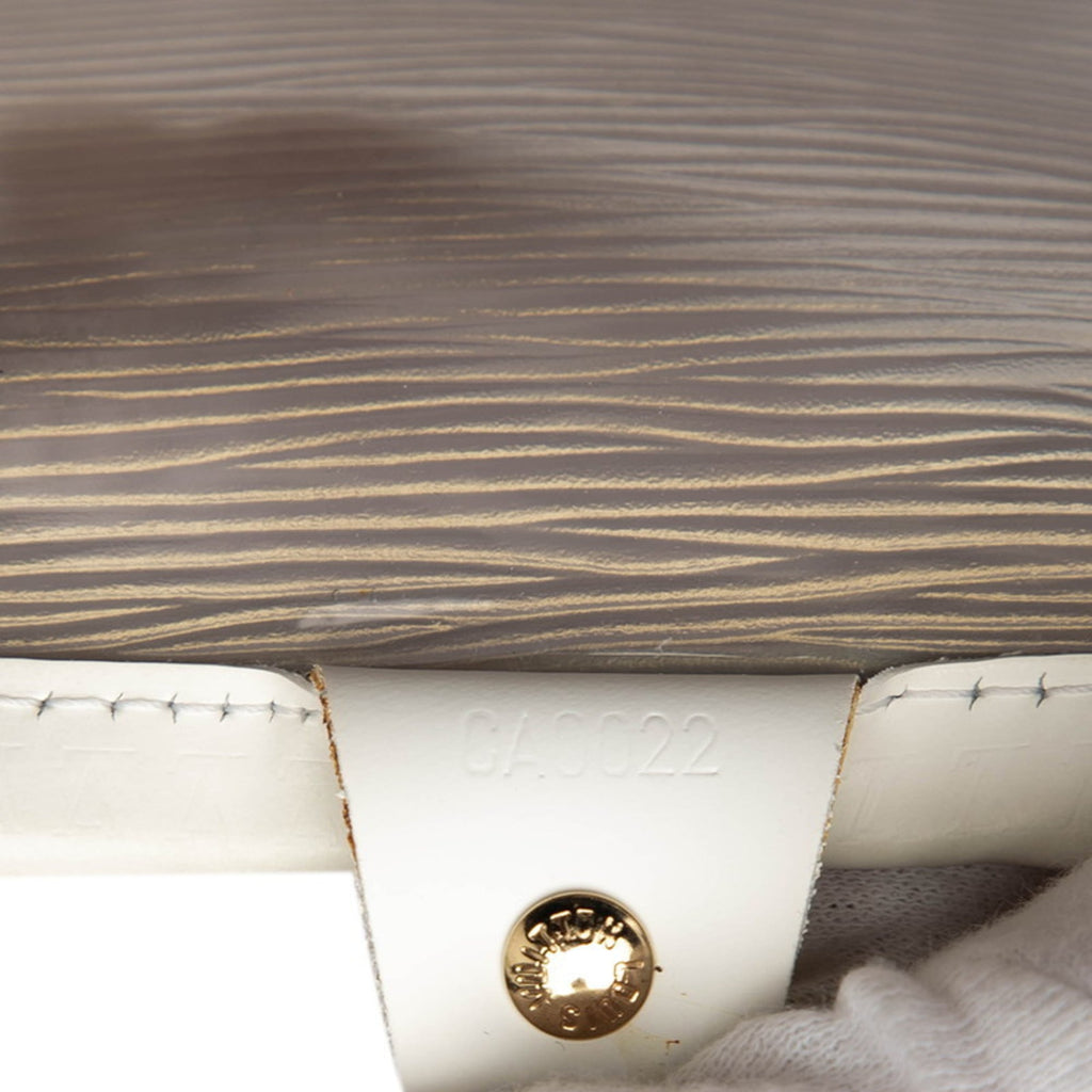 Louis Vuitton Clear White Vinyl Leather Handbag Pouch Tote Bag (Pre-Owned)