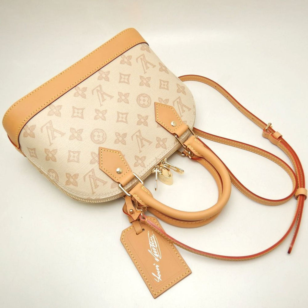 Louis Vuitton Gold Canvas Leather Handbag (Pre-Owned)