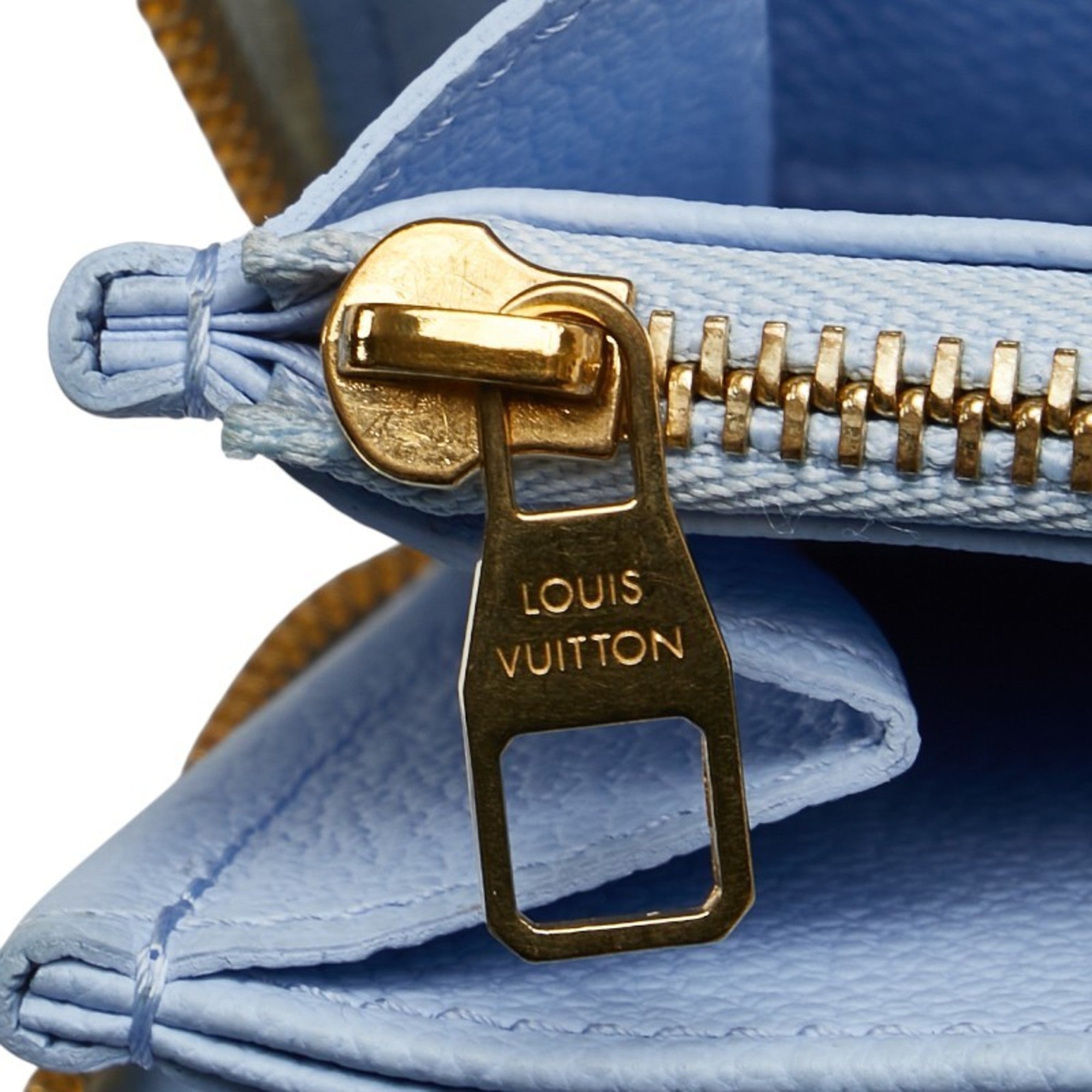 Louis Vuitton Blue White Leather Long Wallet (Bi-Fold) (Pre-Owned)