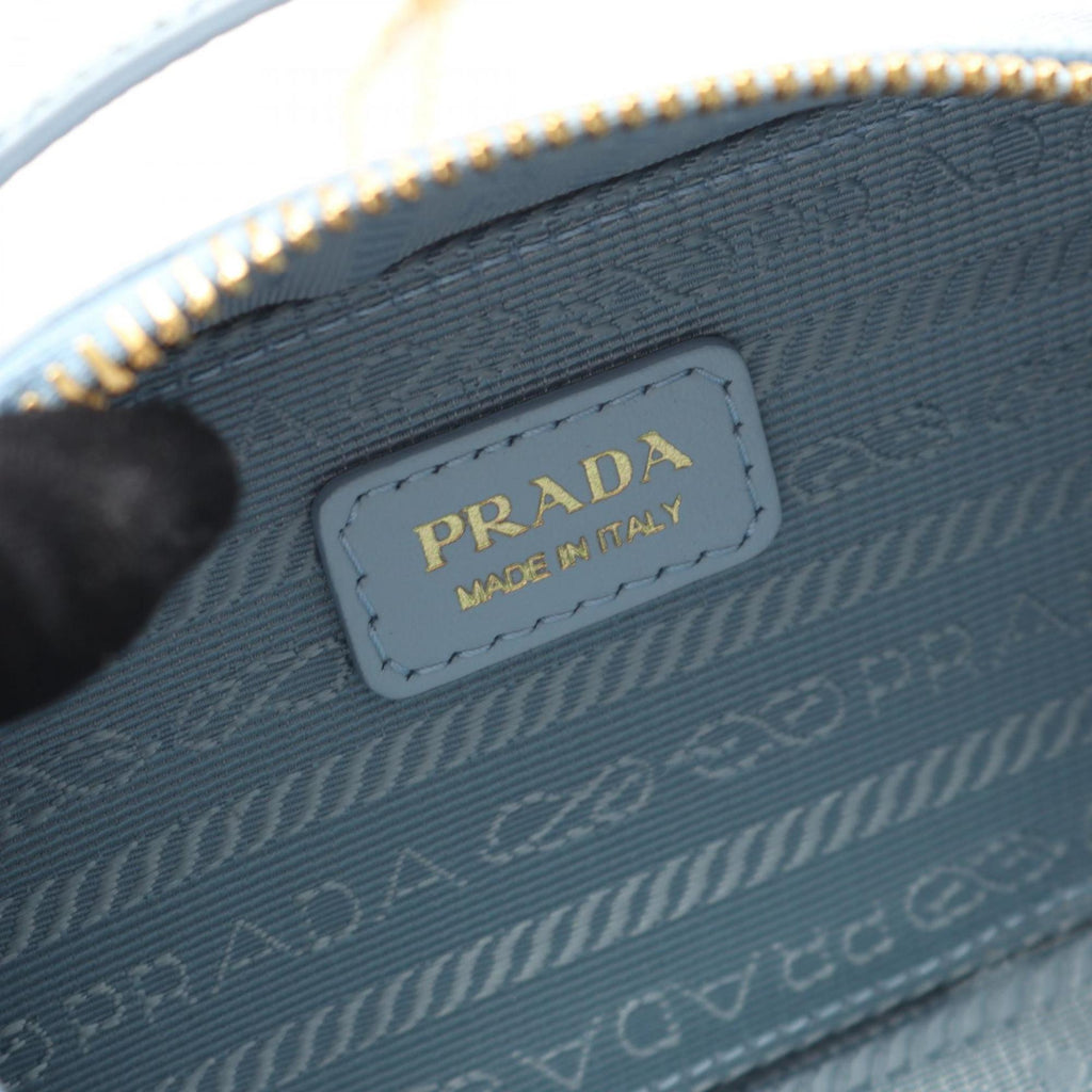 Triangle Logo Zip Around Shoulder Bag Saffiano Leather