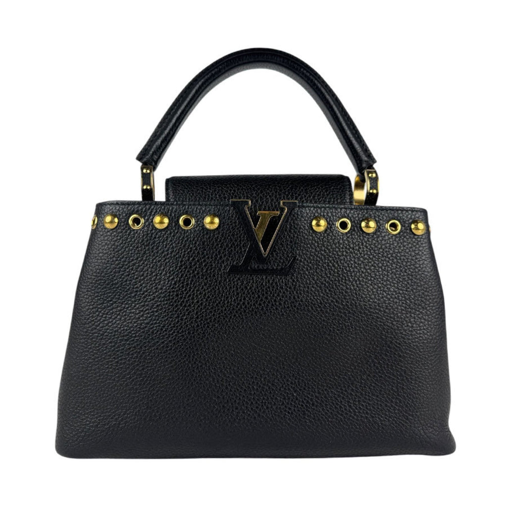 Louis Vuitton Black Leather Handbag Shoulder Bag (Pre-Owned)