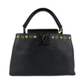 Louis Vuitton Black Leather Handbag Shoulder Bag (Pre-Owned)