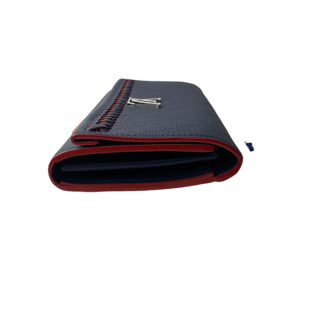 Louis Vuitton Navy Leather Long Wallet (Bi-Fold) (Pre-Owned)
