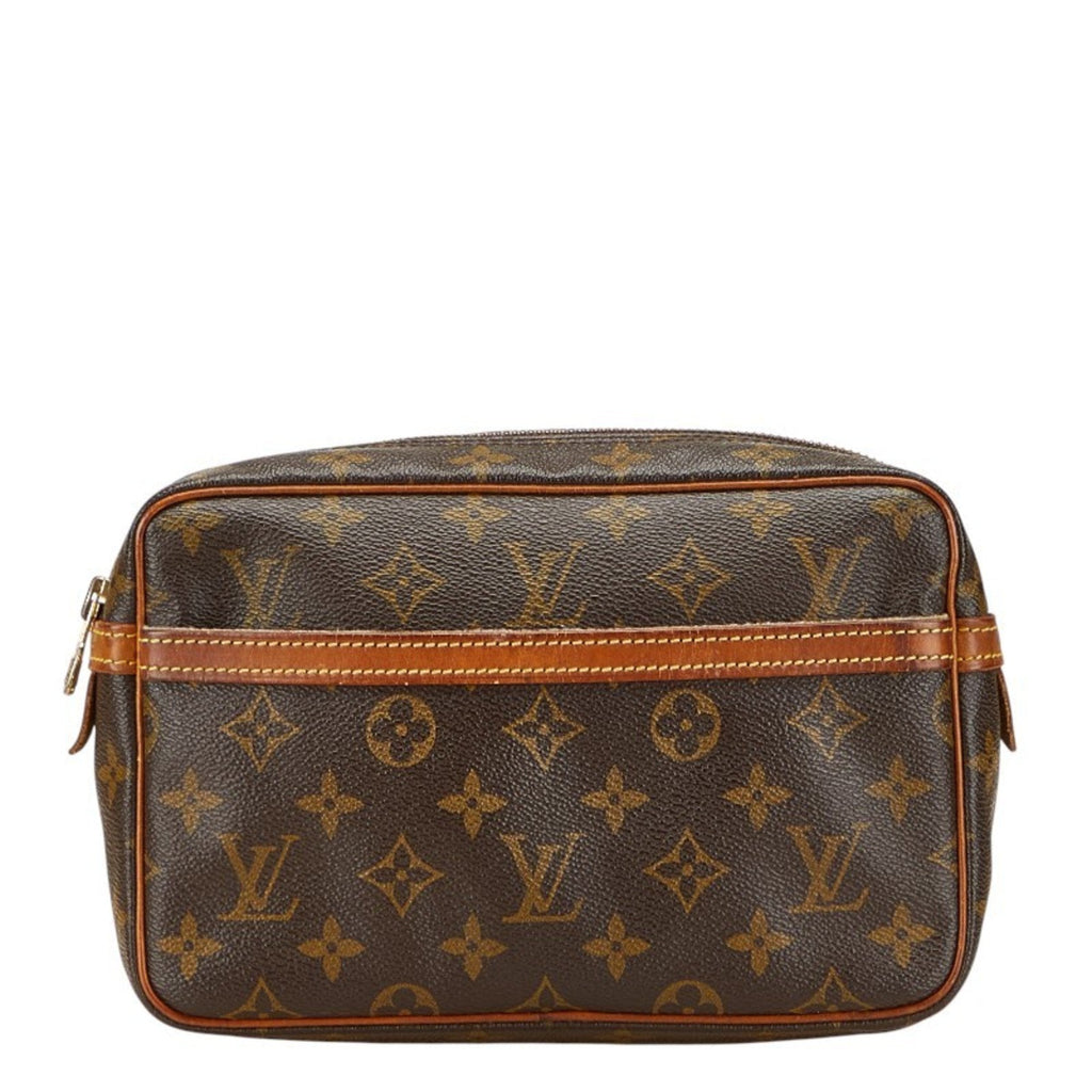 Louis Vuitton Brown Pvc Leather Clutch Bag Handbag (Pre-Owned)