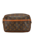 Louis Vuitton Brown Pvc Leather Clutch Bag Handbag (Pre-Owned)