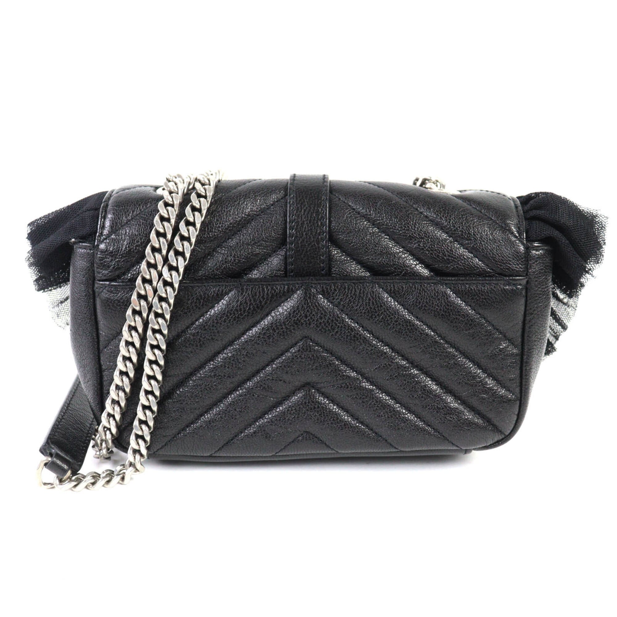 Classic Monogram Crossbody Bag Matelasse Chevron Leather Baby