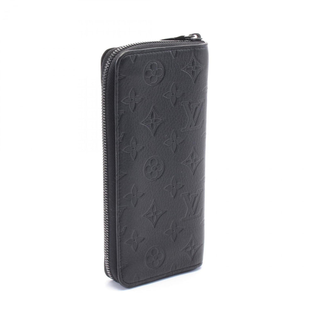 Louis Vuitton Black Monogram Shadow Leather Long Wallet (Bi-Fold) (Pre-Owned)