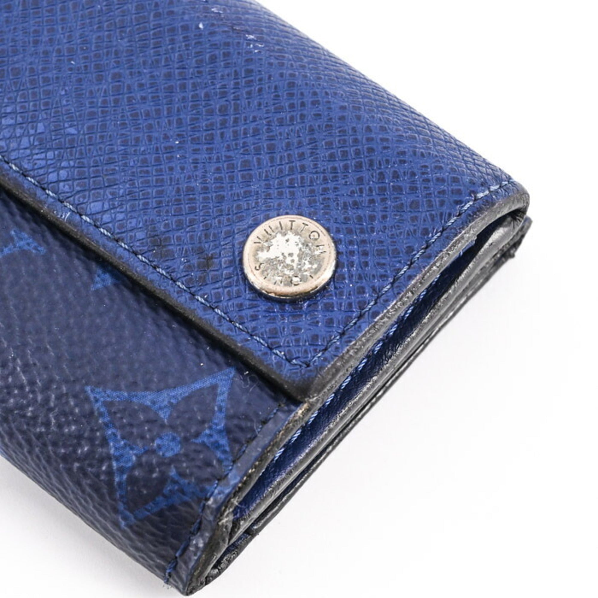 Louis Vuitton Blue Taigarama Wallet (Tri-Fold) (Pre-Owned)
