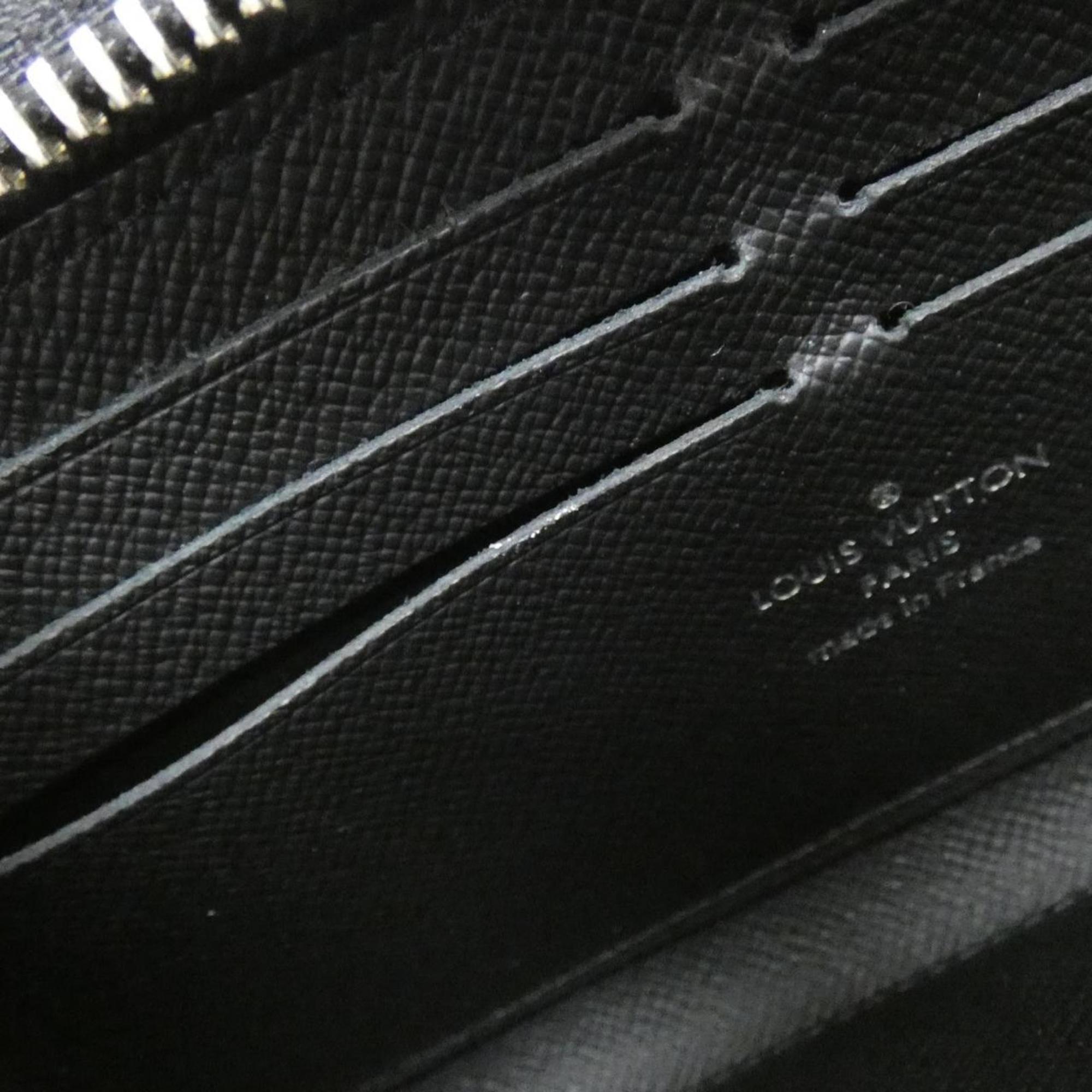 Louis Vuitton Black Leather Long Wallet (Bi-Fold) (Pre-Owned)