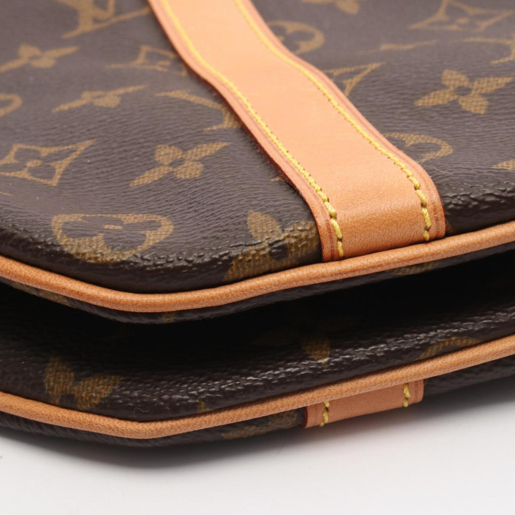 Louis Vuitton Monogram Brown Coated Canvas Leather Tote Bag (Pre-Owned)