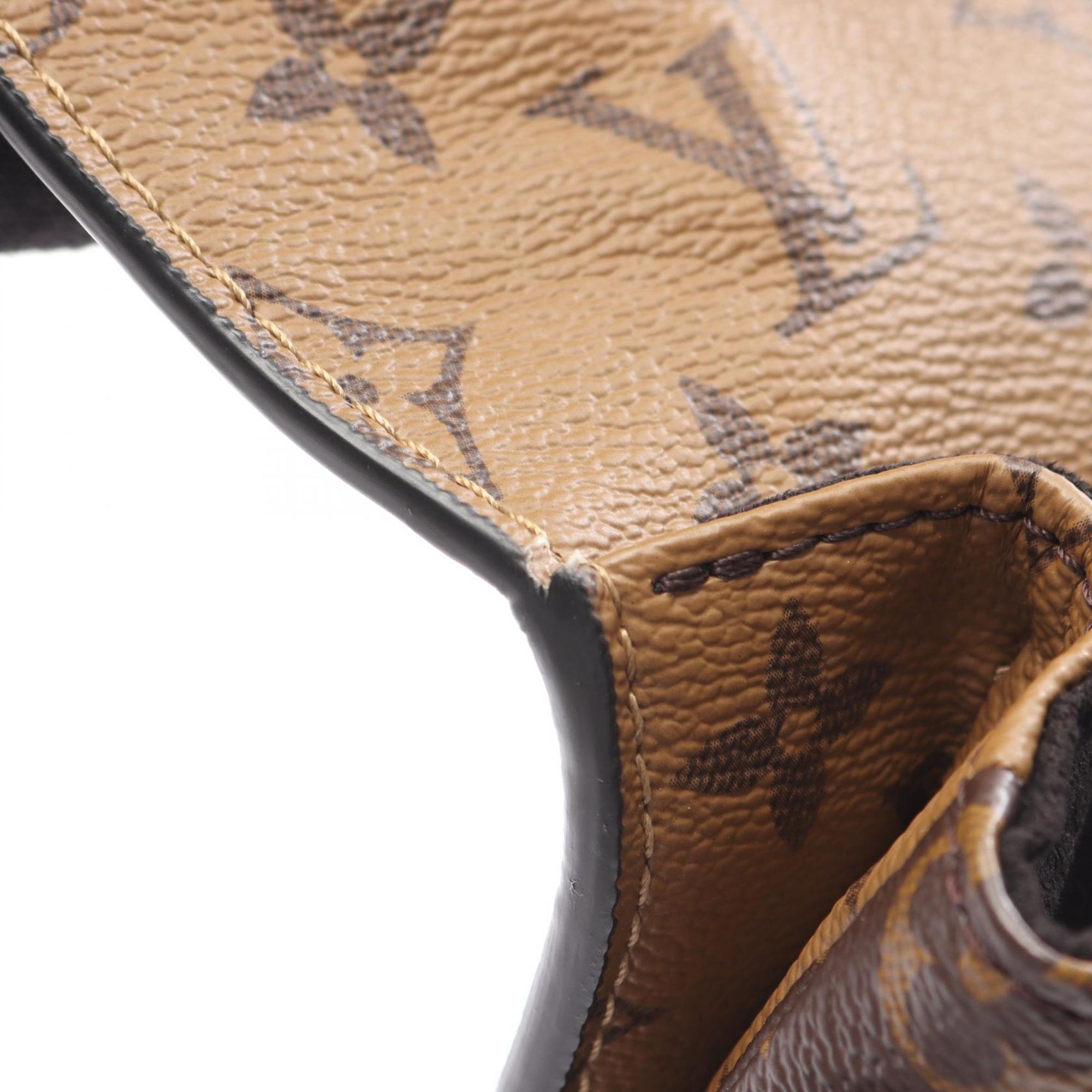 Louis Vuitton Black Brown Coated Canvas Leather Handbag Pochette (Pre-Owned)
