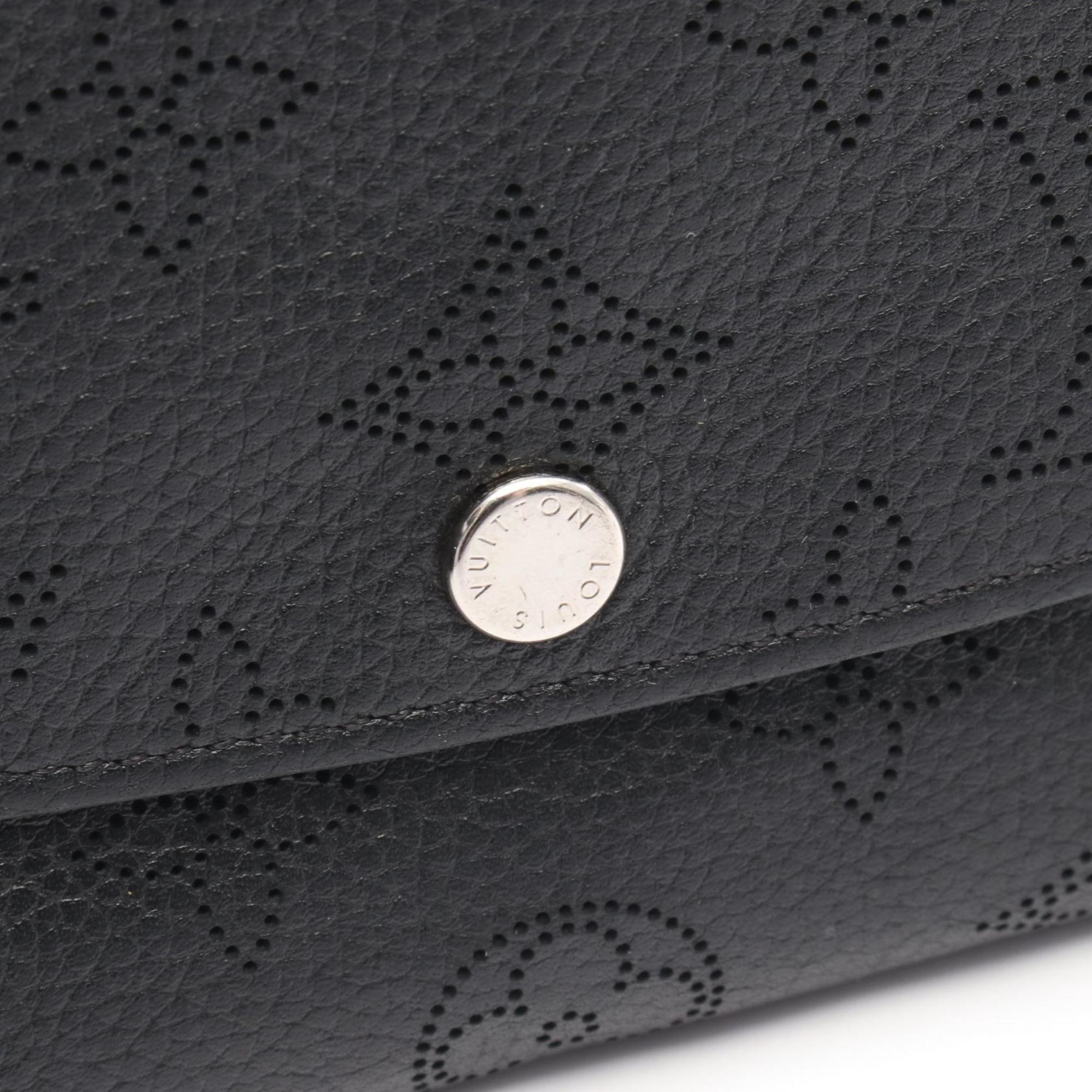 Louis Vuitton Black Noir Mahina Leather Leather Long Wallet (Bi-Fold) (Pre-Owned)