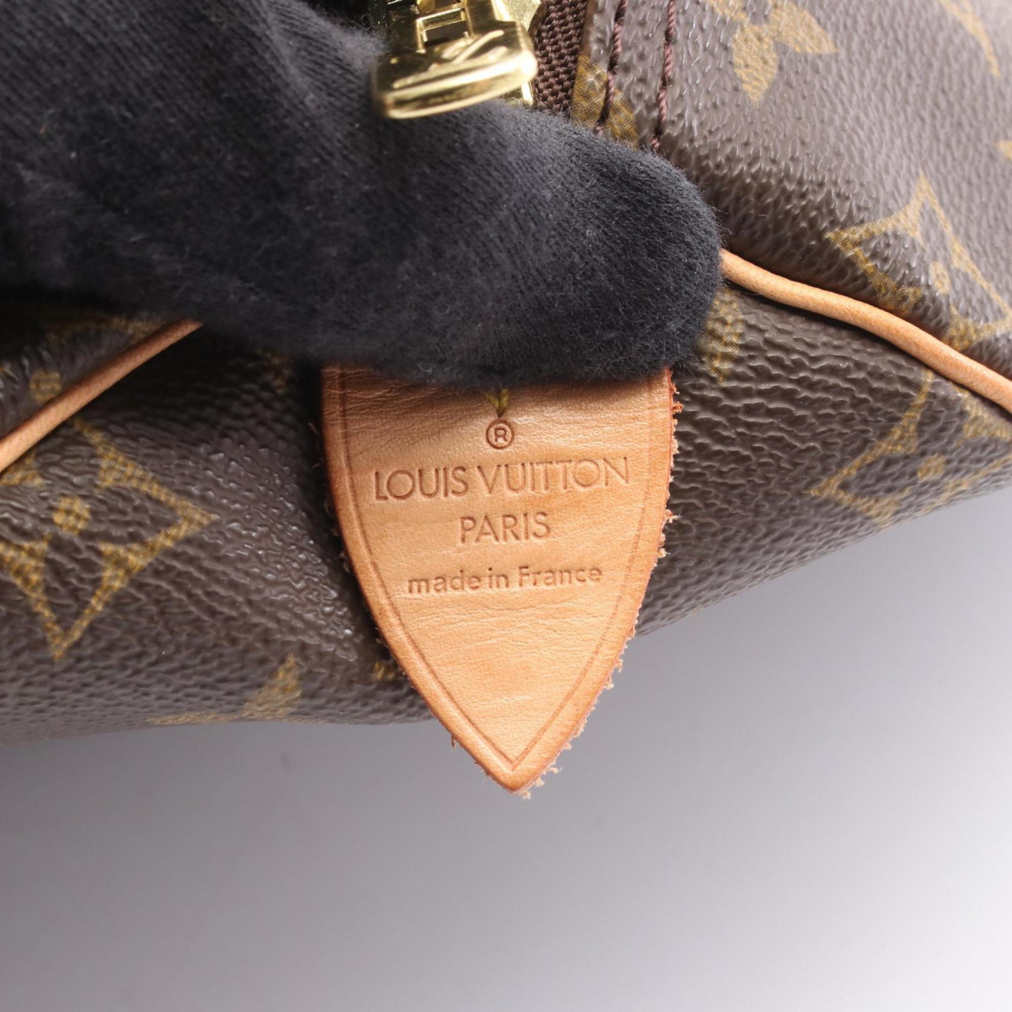 Louis Vuitton Brown Coated Canvas Leather Boston Bag (Pre-Owned)