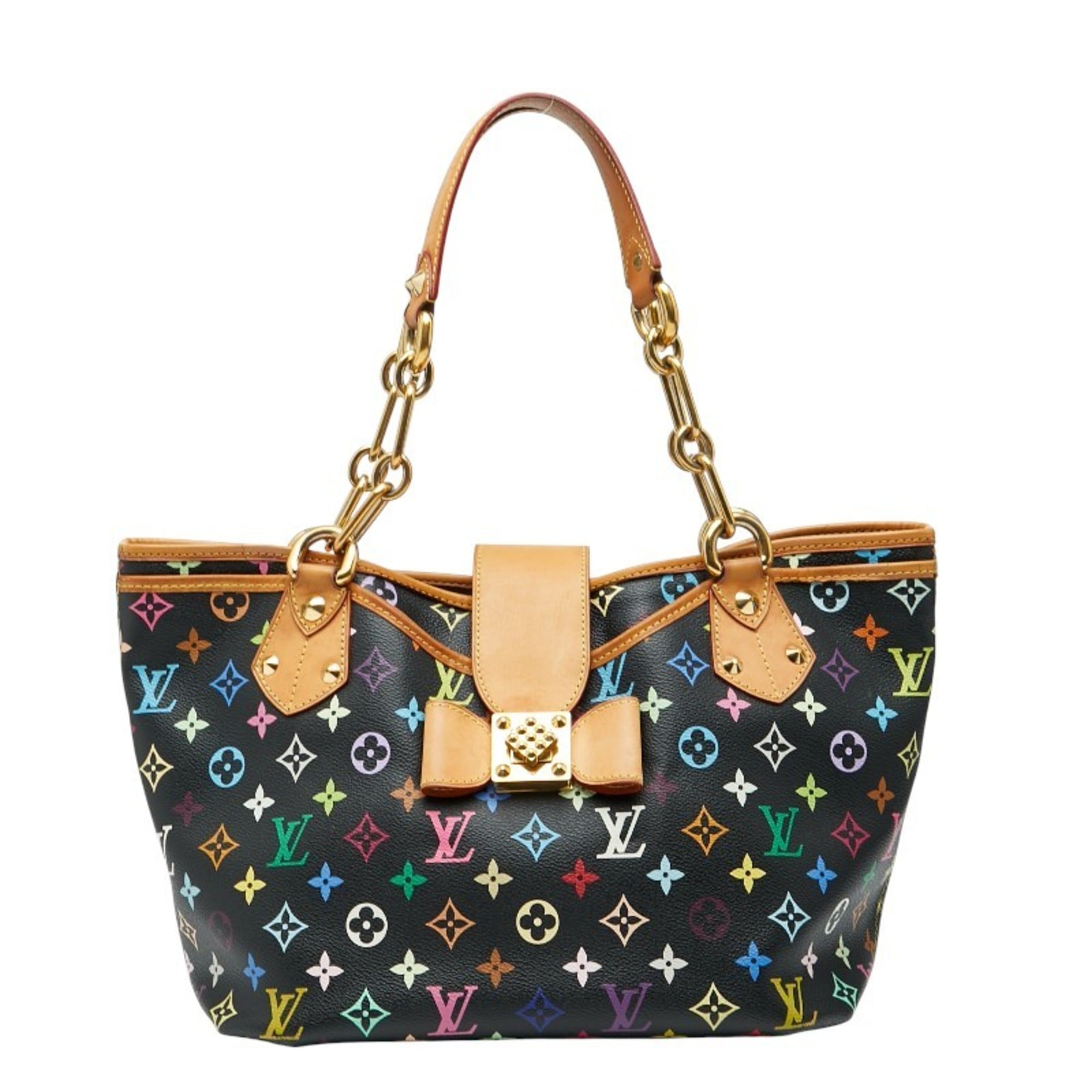 Louis Vuitton Black Multi-Color Noir Pvc Leather Shoulder Bag Tote Bag (Pre-Owned)