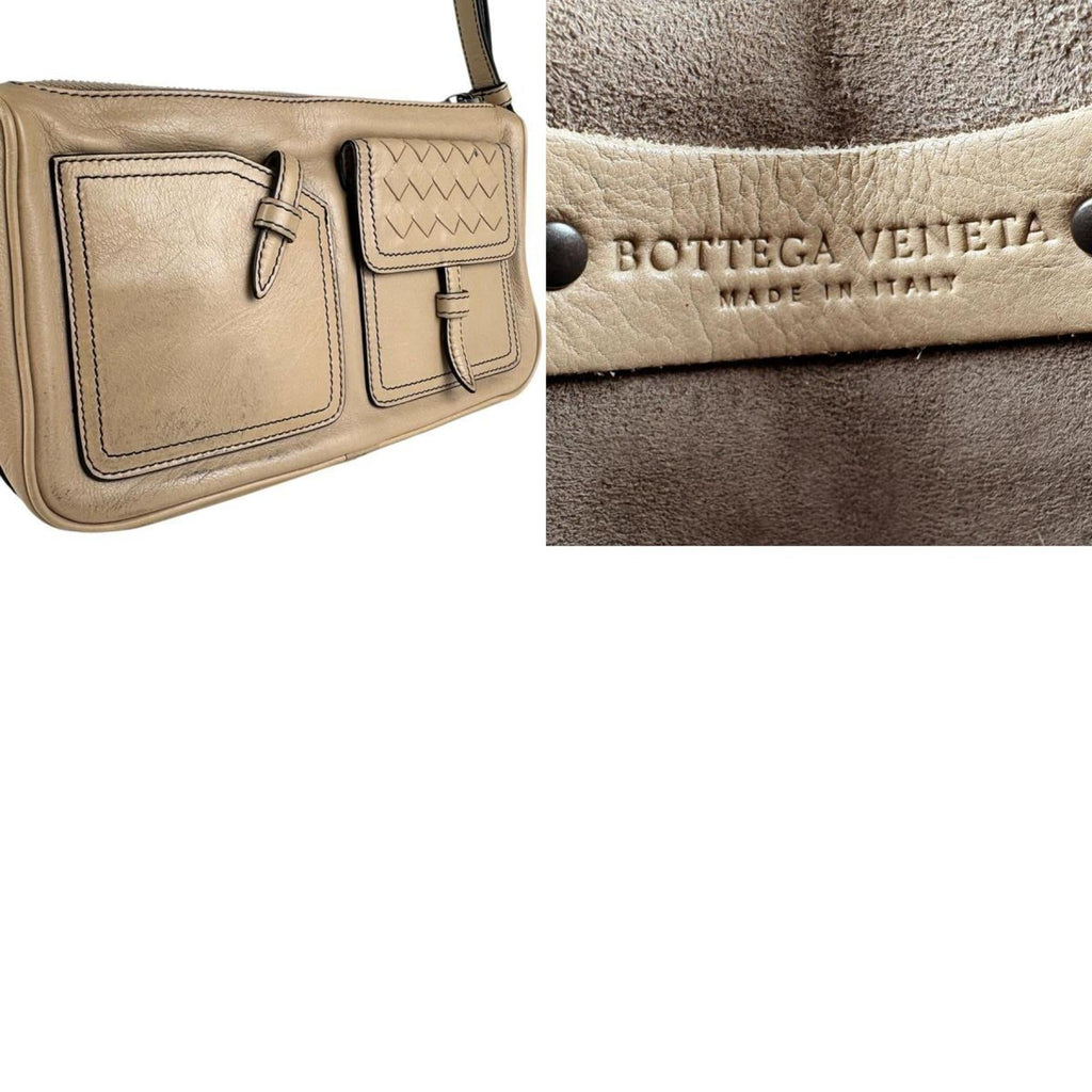 Multi Pocket Shoulder Bag Leather and Intrecciato Nappa Small