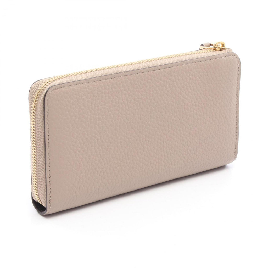 Louis Vuitton Beige Galle Leather Long Wallet (Bi-Fold) (Pre-Owned)