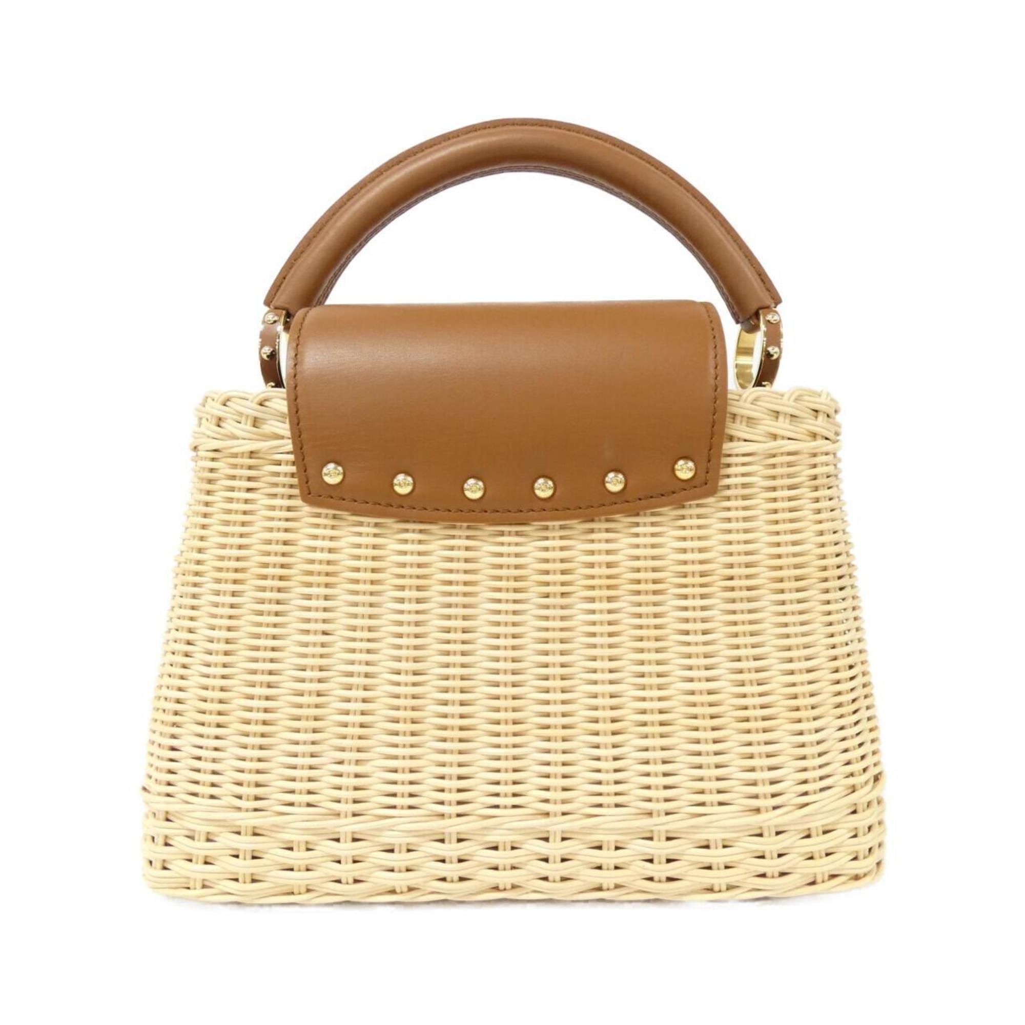 Louis Vuitton Brown Natural Rattan Leather Handbag (Pre-Owned)