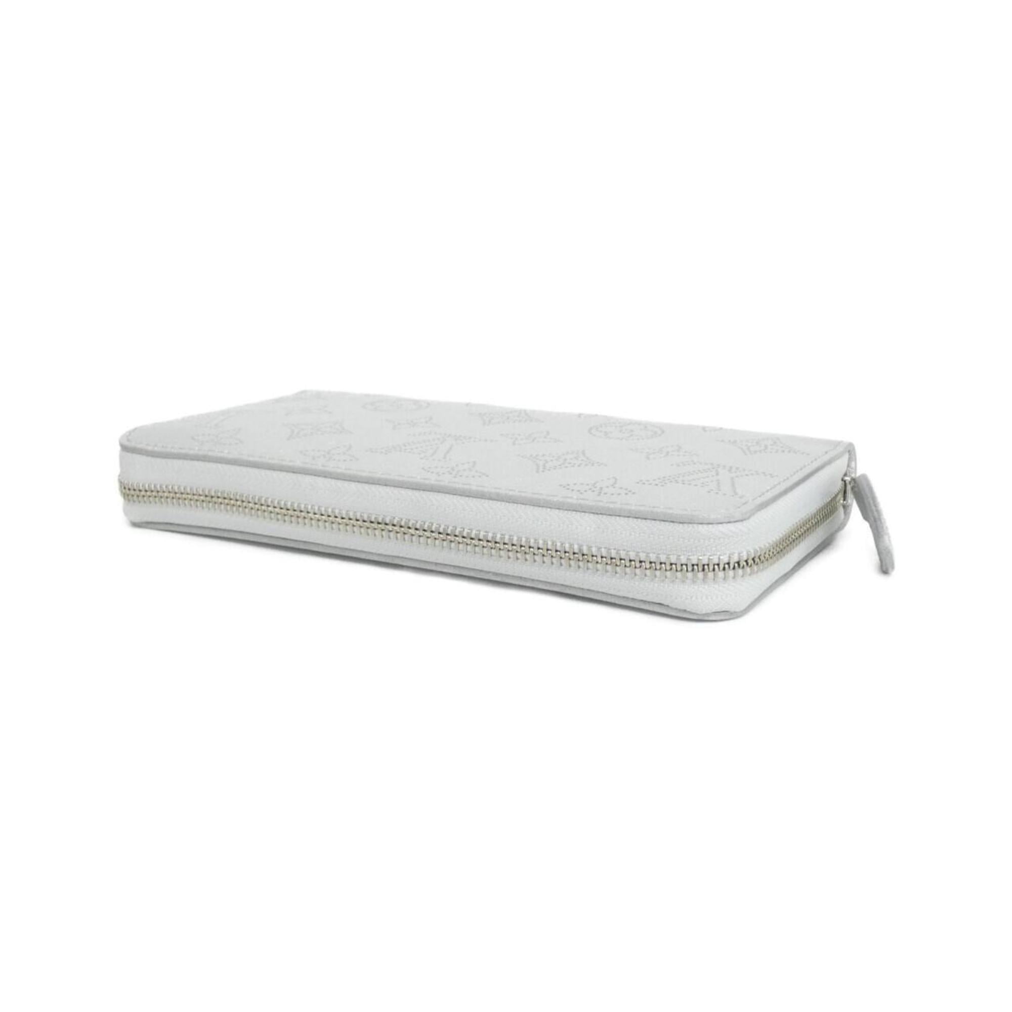 Louis Vuitton Silver Leather Long Wallet (Bi-Fold) (Pre-Owned)
