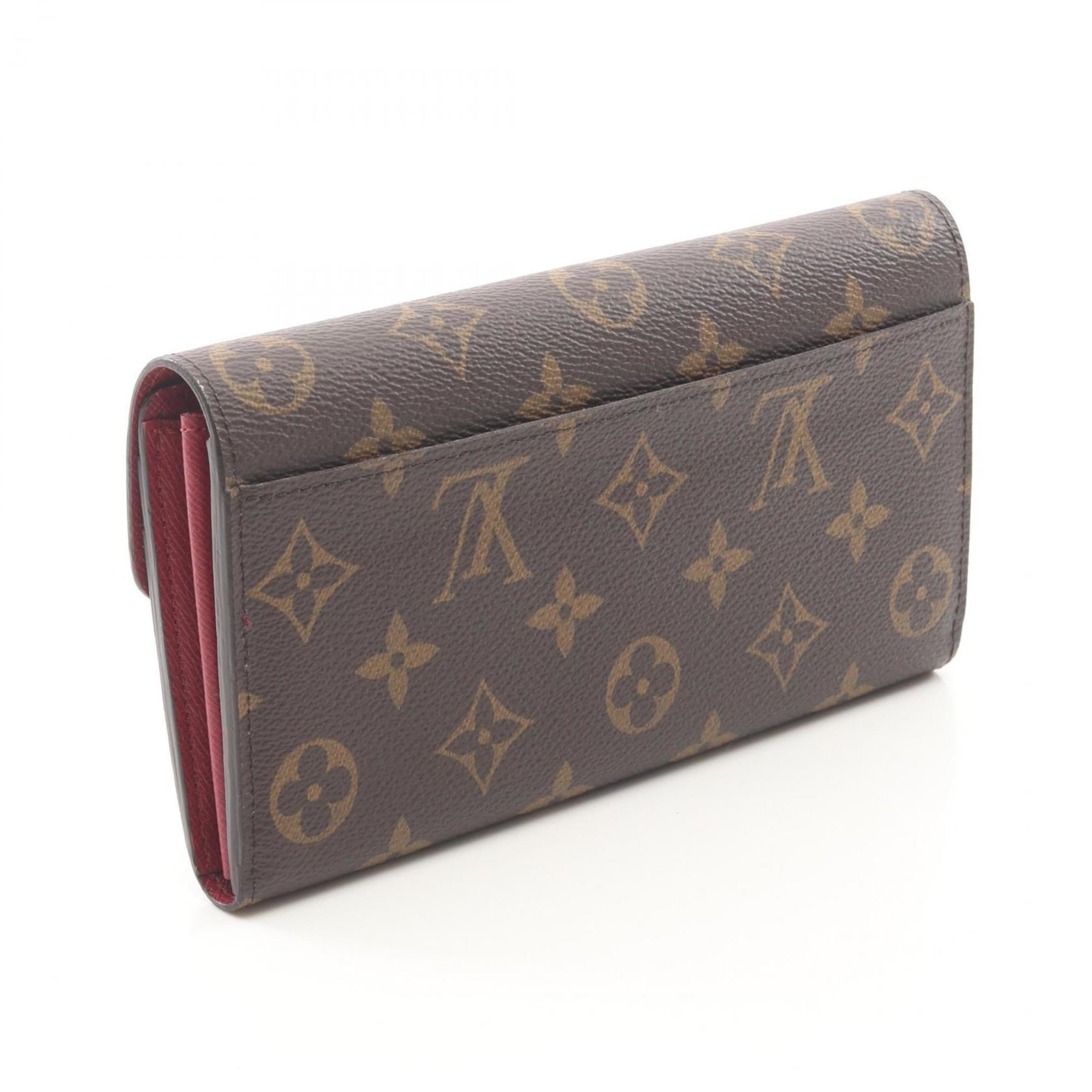 Louis Vuitton Brown Fuchsia Monogram Pink Monogram Long Wallet (Bi-Fold) (Pre-Owned)
