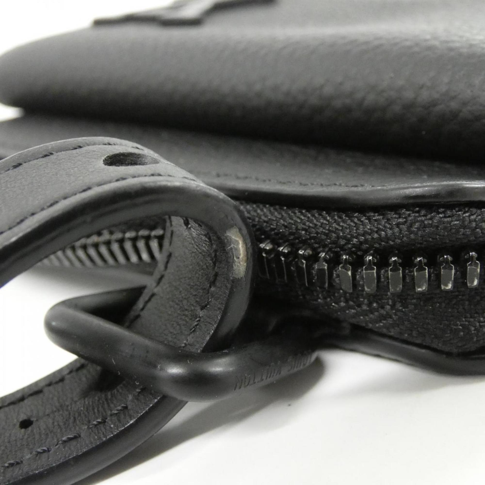 Louis Vuitton Black Leather Pouch Shoulder Bag (Pre-Owned)