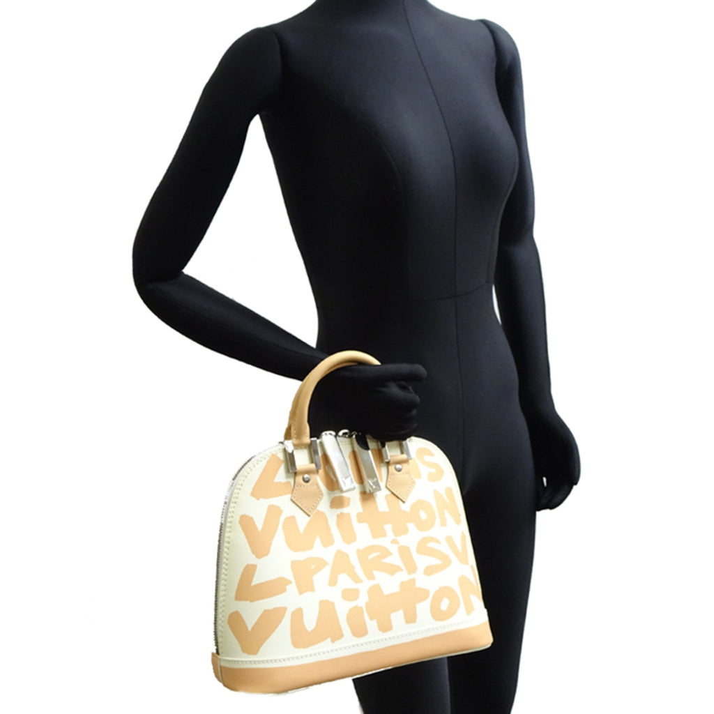 Louis Vuitton Beige White Handbag (Pre-Owned)