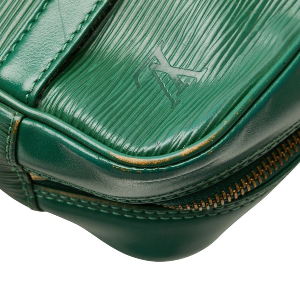 Louis Vuitton Borneo Green Leather Shoulder Bag (Pre-Owned)