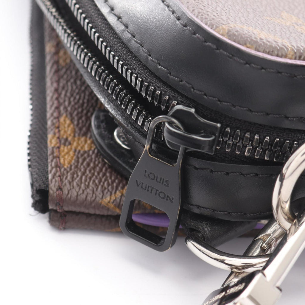 Louis Vuitton Black Brown Monogram Macassar Purple Coated Canvas Shoulder Bag (Pre-Owned)
