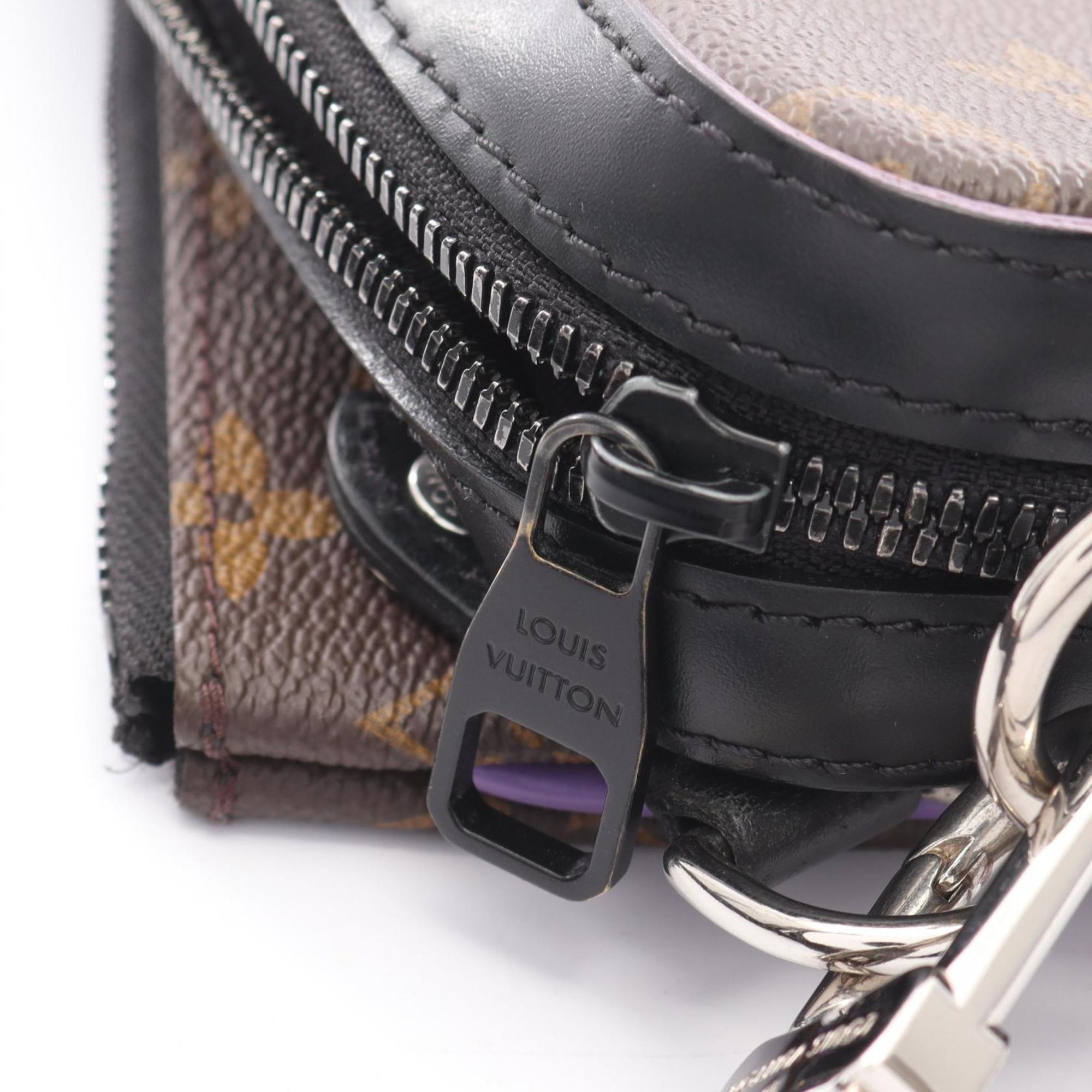 Louis Vuitton Black Brown Monogram Macassar Purple Coated Canvas Shoulder Bag (Pre-Owned)