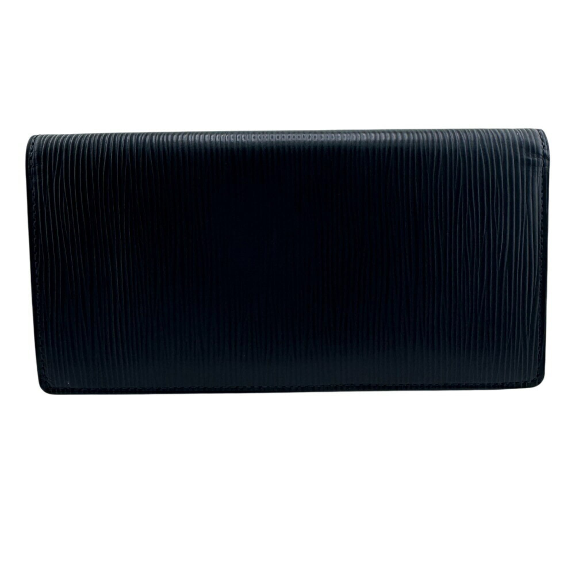 Louis Vuitton Navy Leather Long Wallet (Bi-Fold) (Pre-Owned)