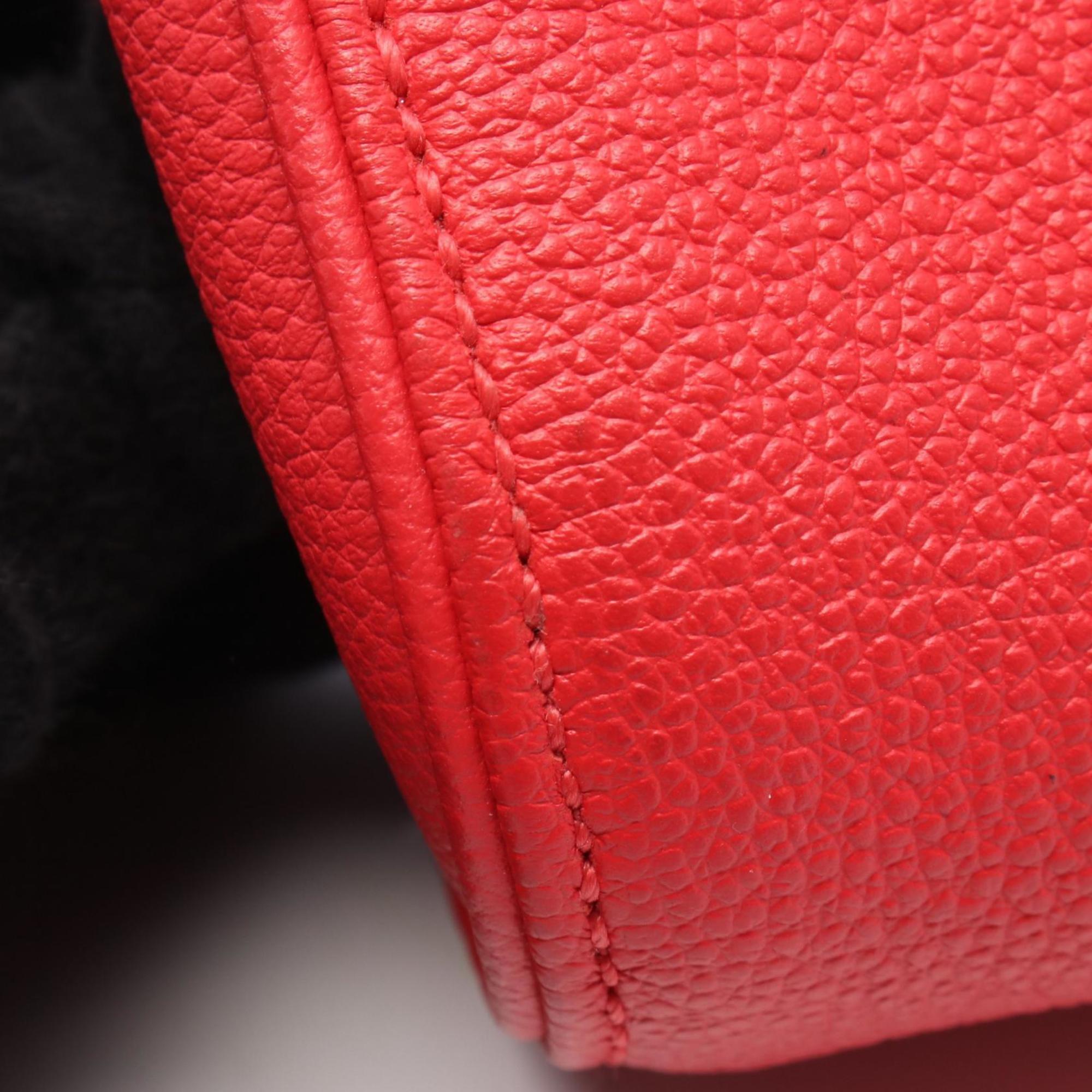 Louis Vuitton Red Color Leather Shoulder Bag (Pre-Owned)