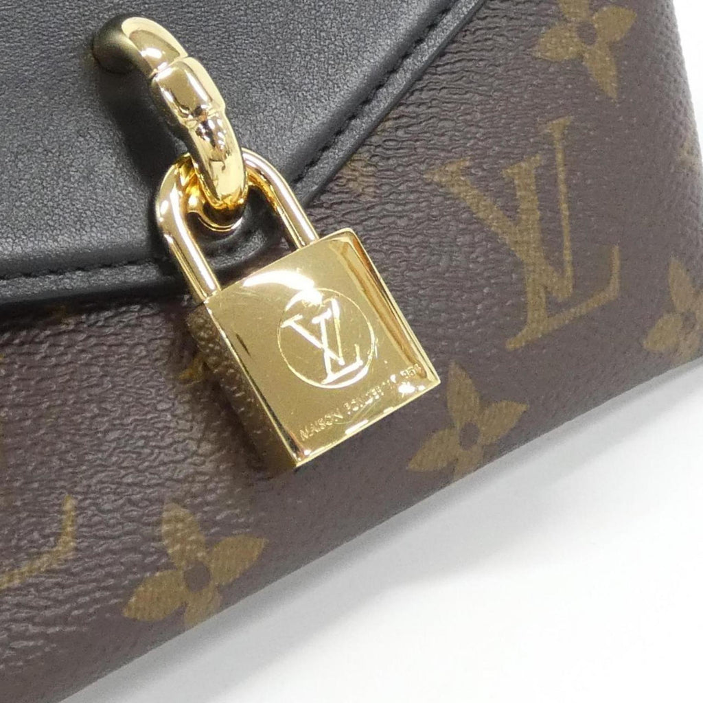 Louis Vuitton Black Brown Coated Canvas Leather Shoulder Bag (Pre-Owned)
