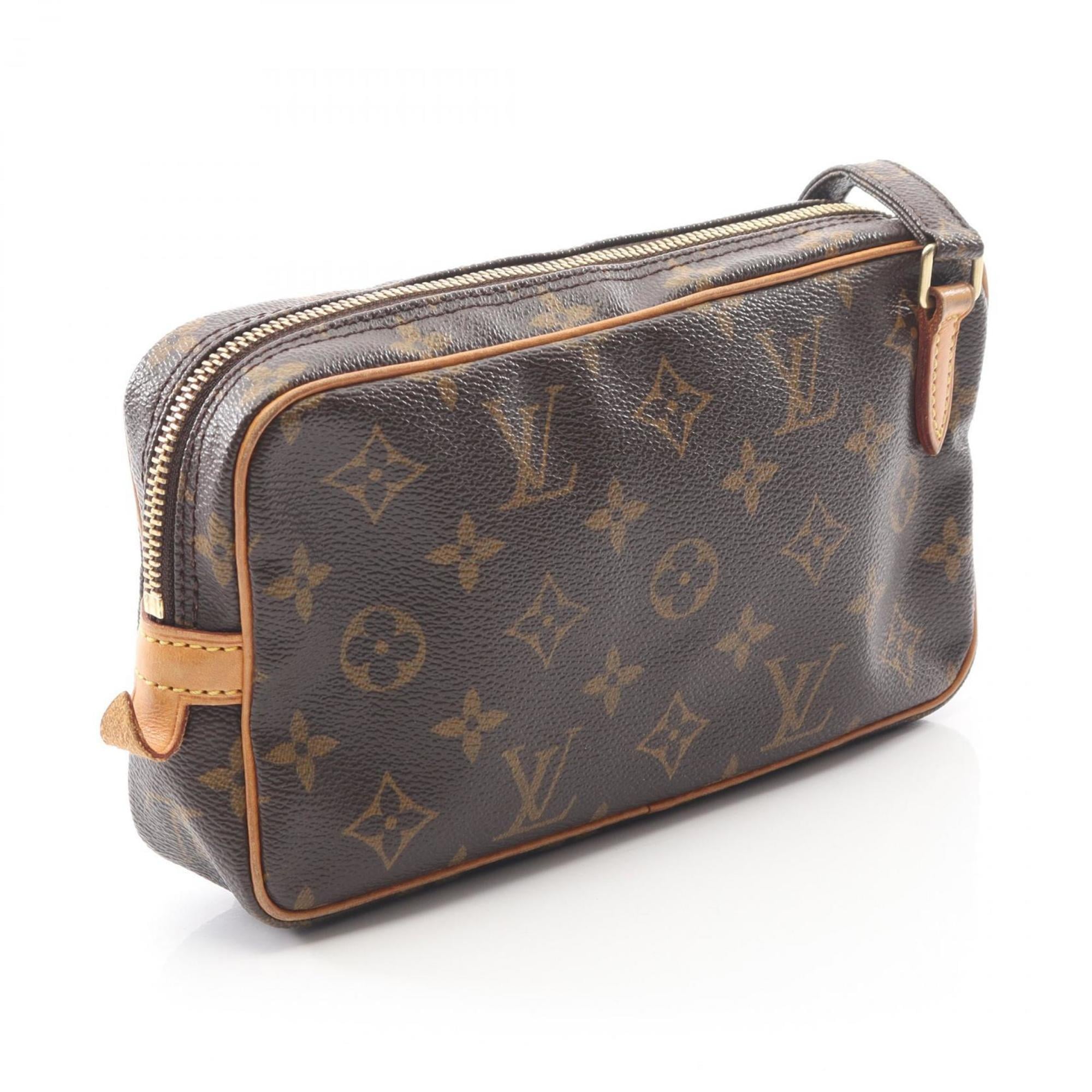Louis Vuitton Brown Coated Canvas Leather Shoulder Bag (Pre-Owned)