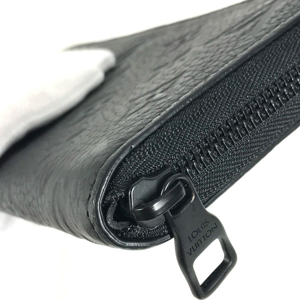 Louis Vuitton Black Noir Leather Long Wallet (Bi-Fold) (Pre-Owned)
