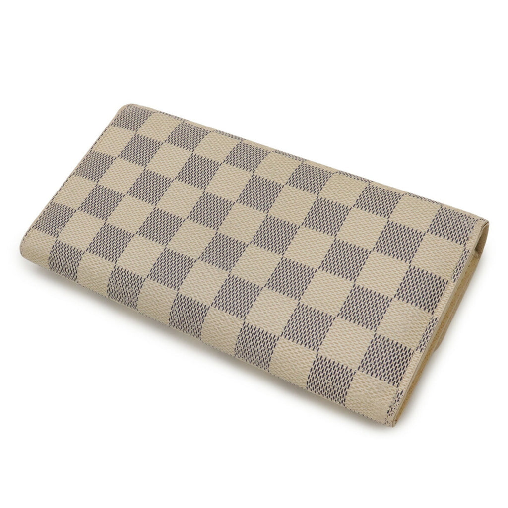Louis Vuitton Ivory Damier Azur Canvas Long Wallet (Bi-Fold) (Pre-Owned)