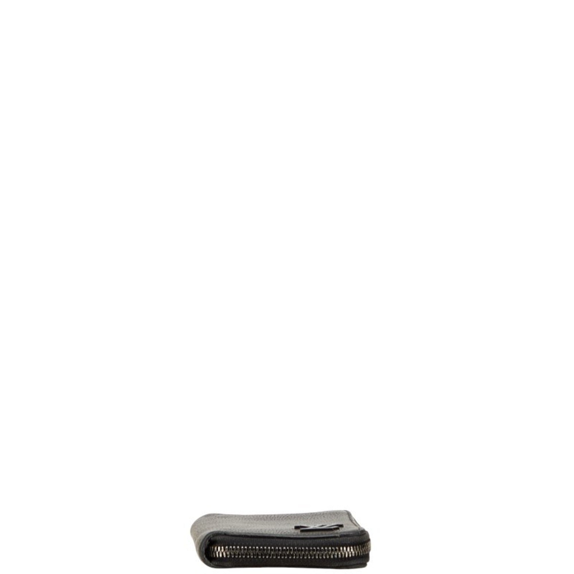 Louis Vuitton Black Noir Leather Long Wallet (Bi-Fold) (Pre-Owned)