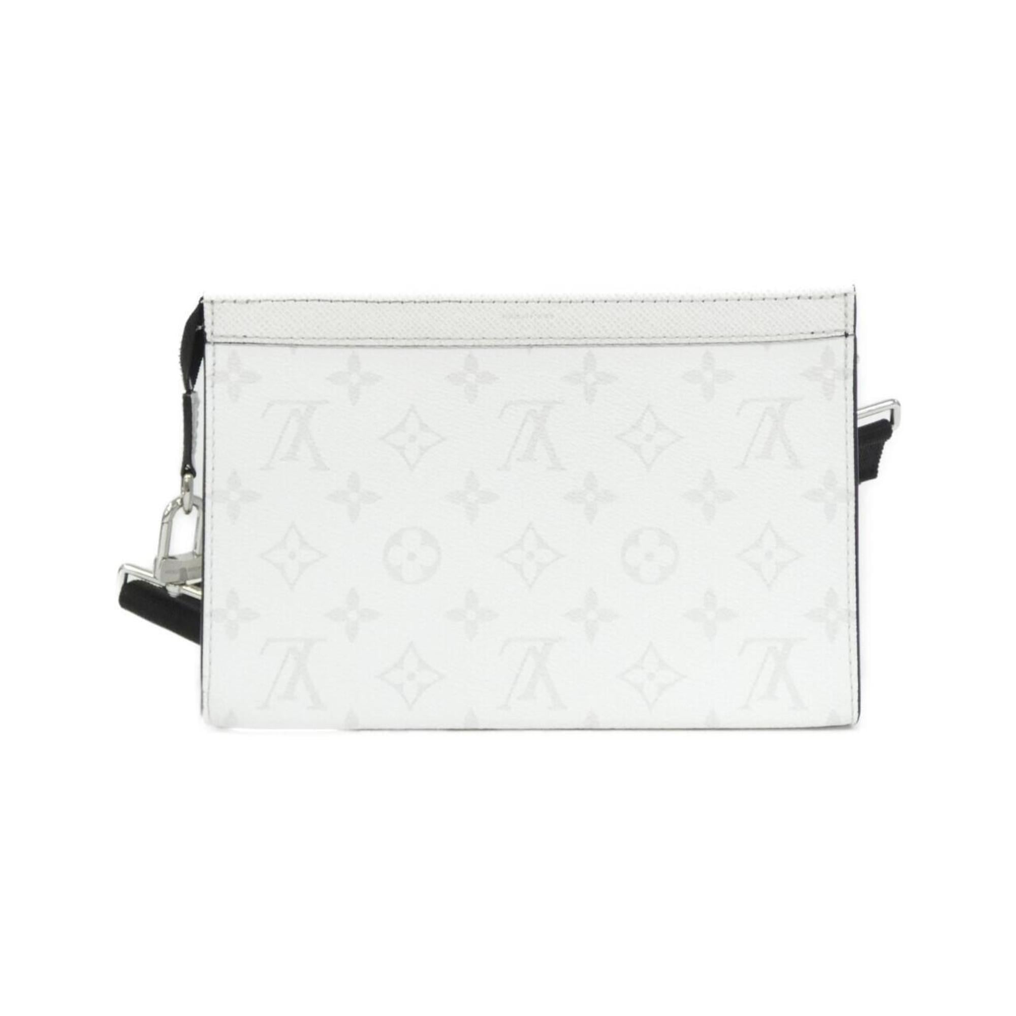 Louis Vuitton White Coated Canvas Leather Shoulder Bag (Pre-Owned)