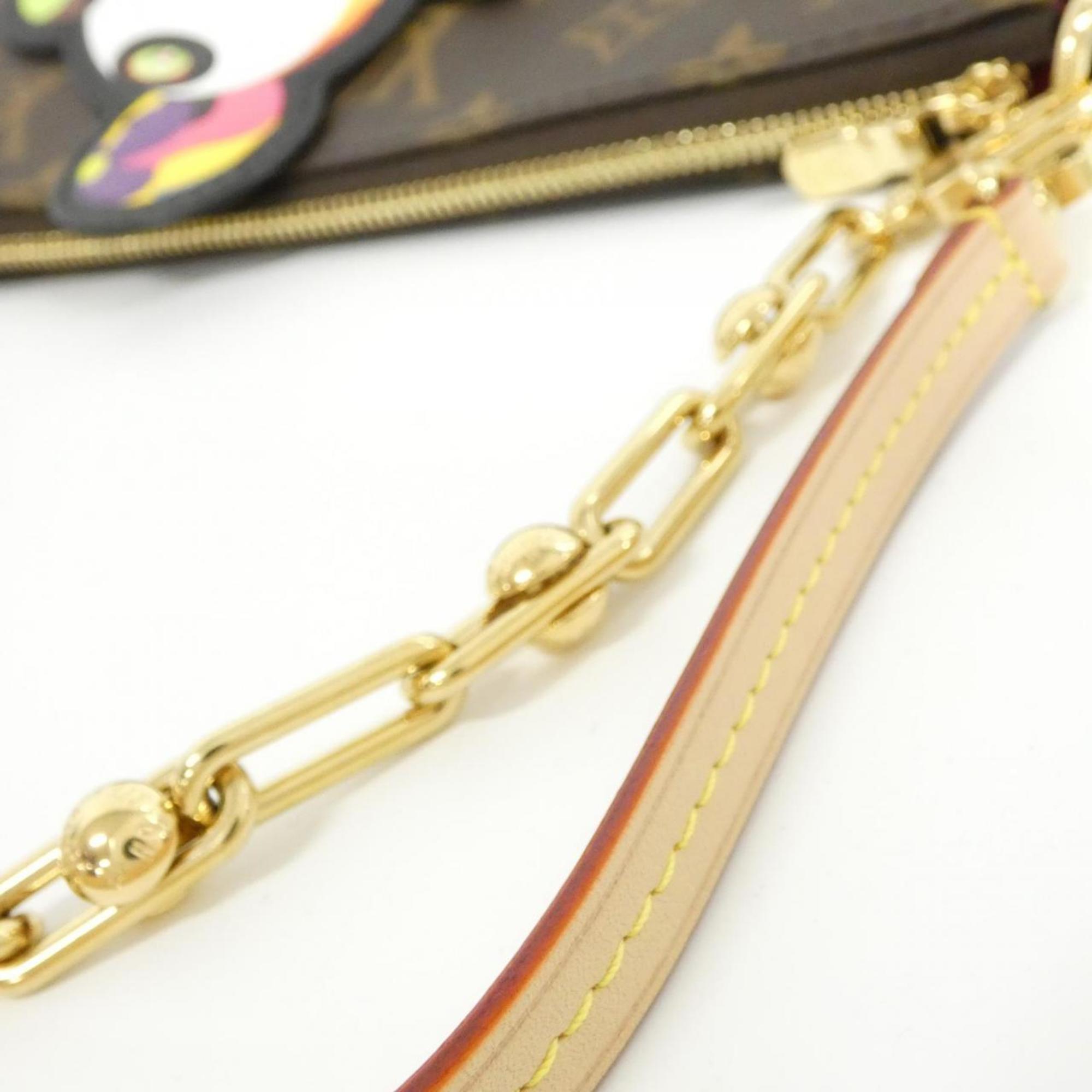 Louis Vuitton Brown Coated Canvas Pochette Pouch (Pre-Owned)