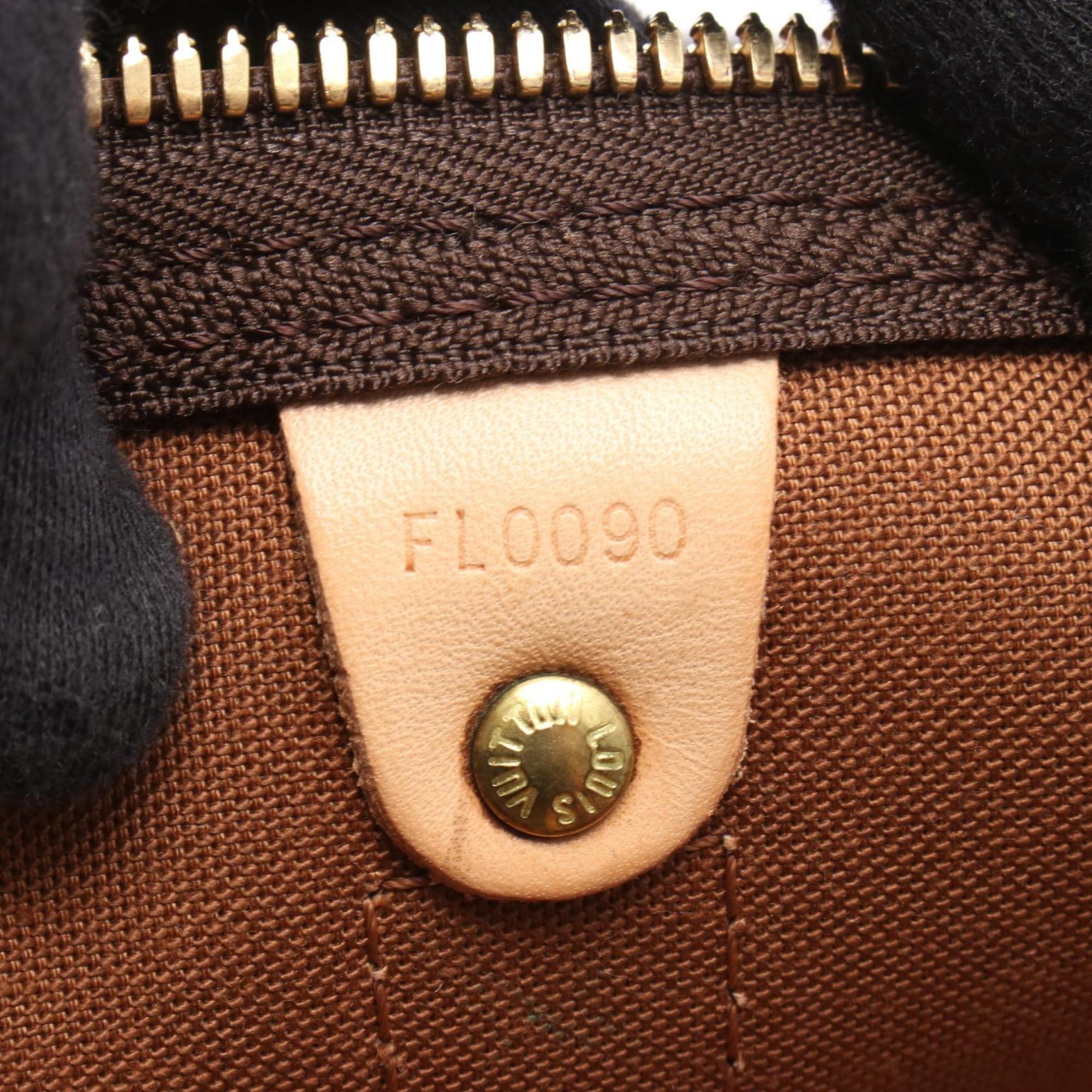 Louis Vuitton Brown Coated Canvas Leather Boston Bag (Pre-Owned)