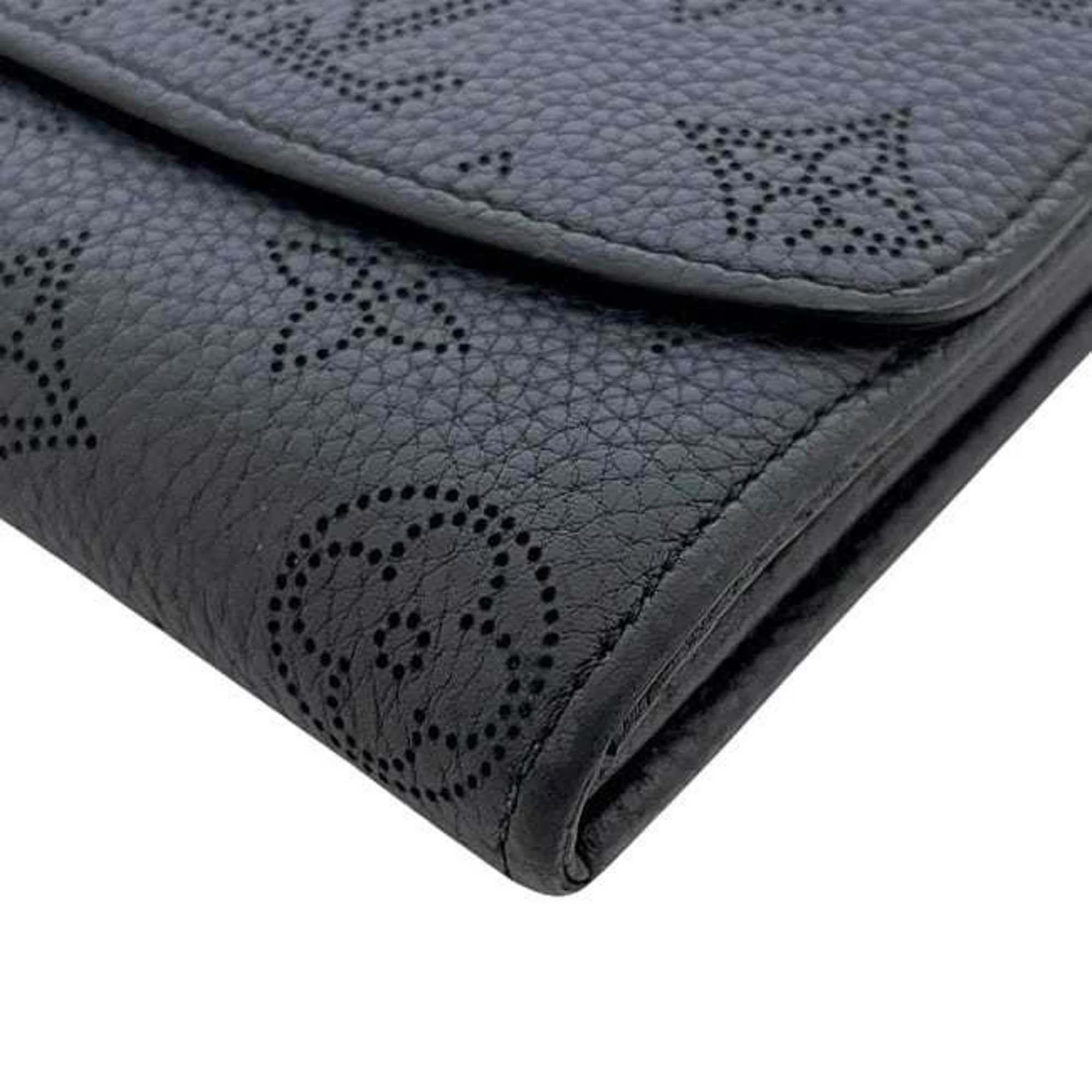 Louis Vuitton Black Monogram Noir Mahina Leather Long Wallet (Bi-Fold) (Pre-Owned)