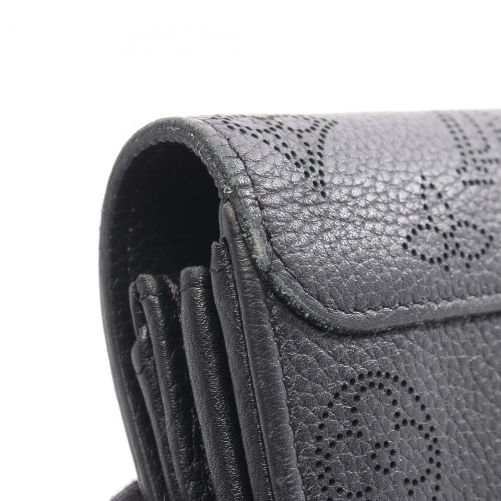 Louis Vuitton Black Noir Mahina Leather Leather Long Wallet (Bi-Fold) (Pre-Owned)