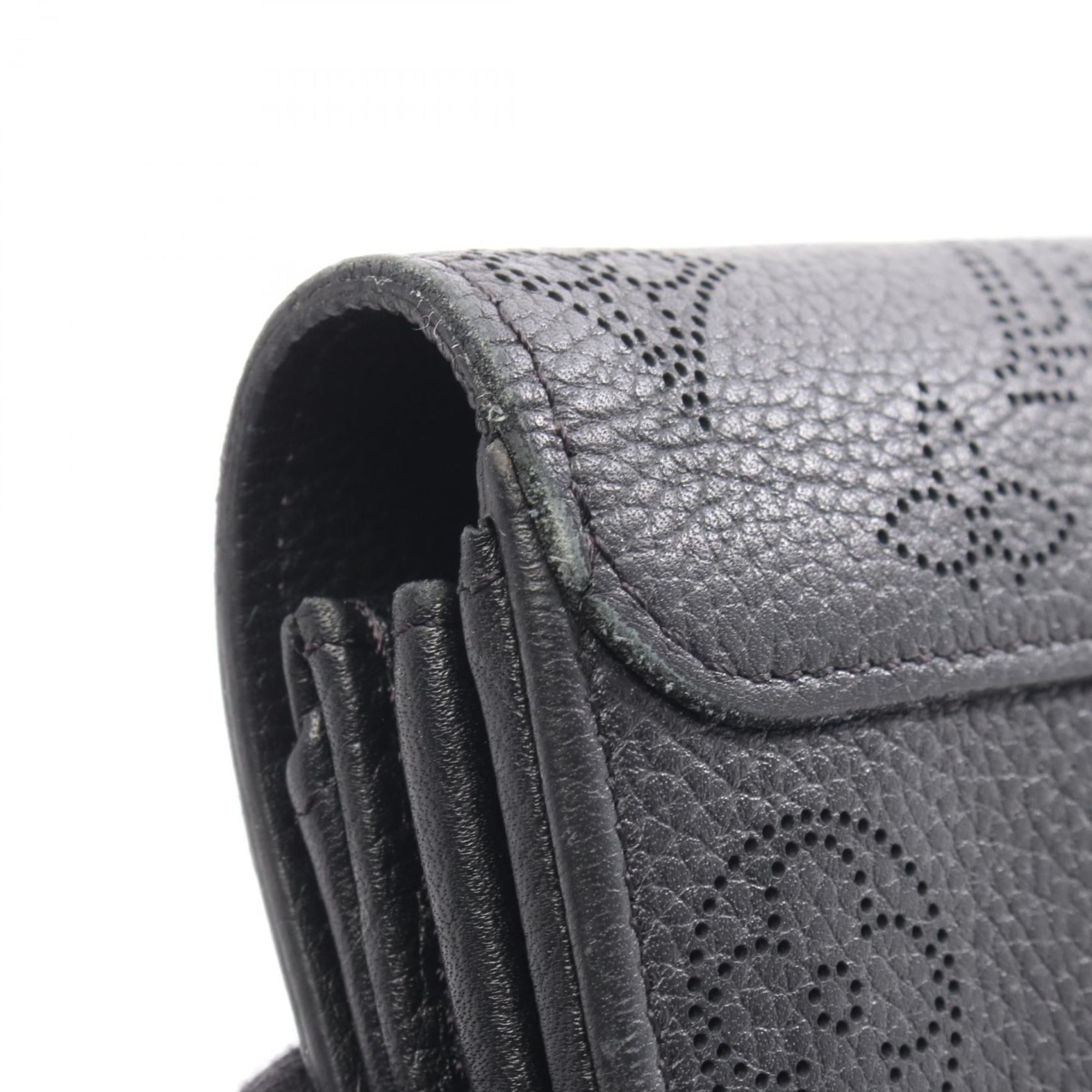 Louis Vuitton Black Noir Mahina Leather Leather Long Wallet (Bi-Fold) (Pre-Owned)