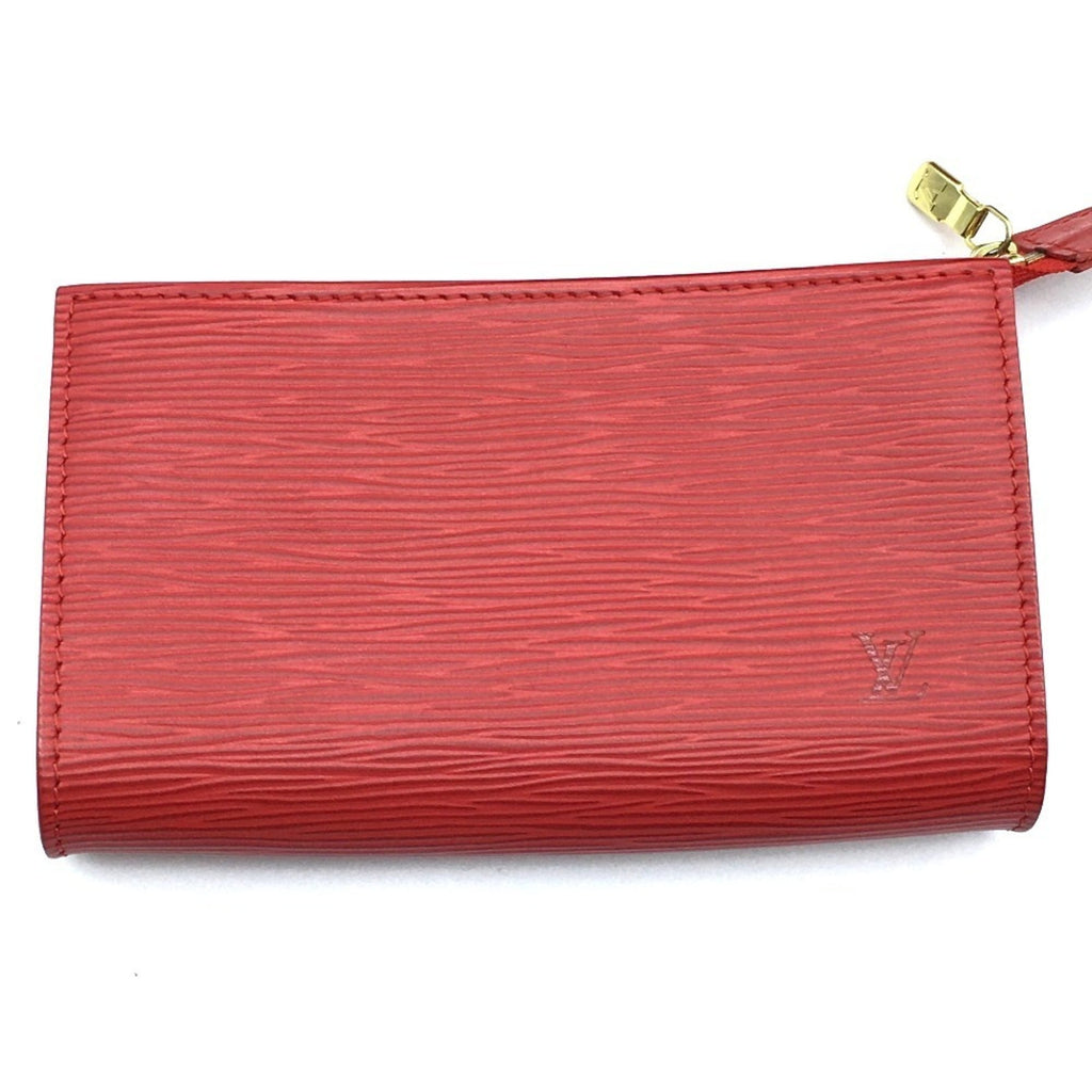 Louis Vuitton Red Color Rouge Epi Leather Pouch Shoulder Bag (Pre-Owned)