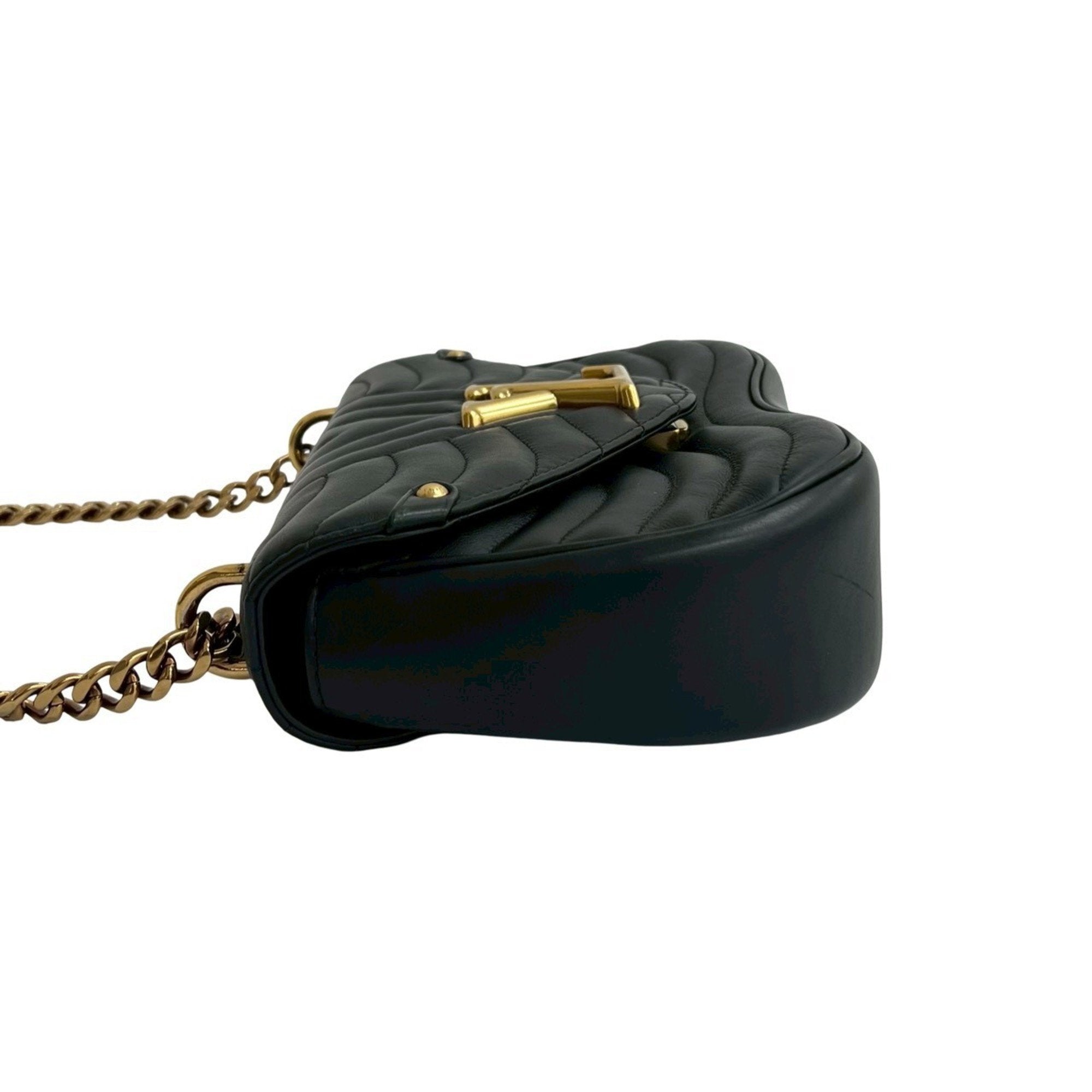 Louis Vuitton Black Leather Handbag Shoulder Bag (Pre-Owned)