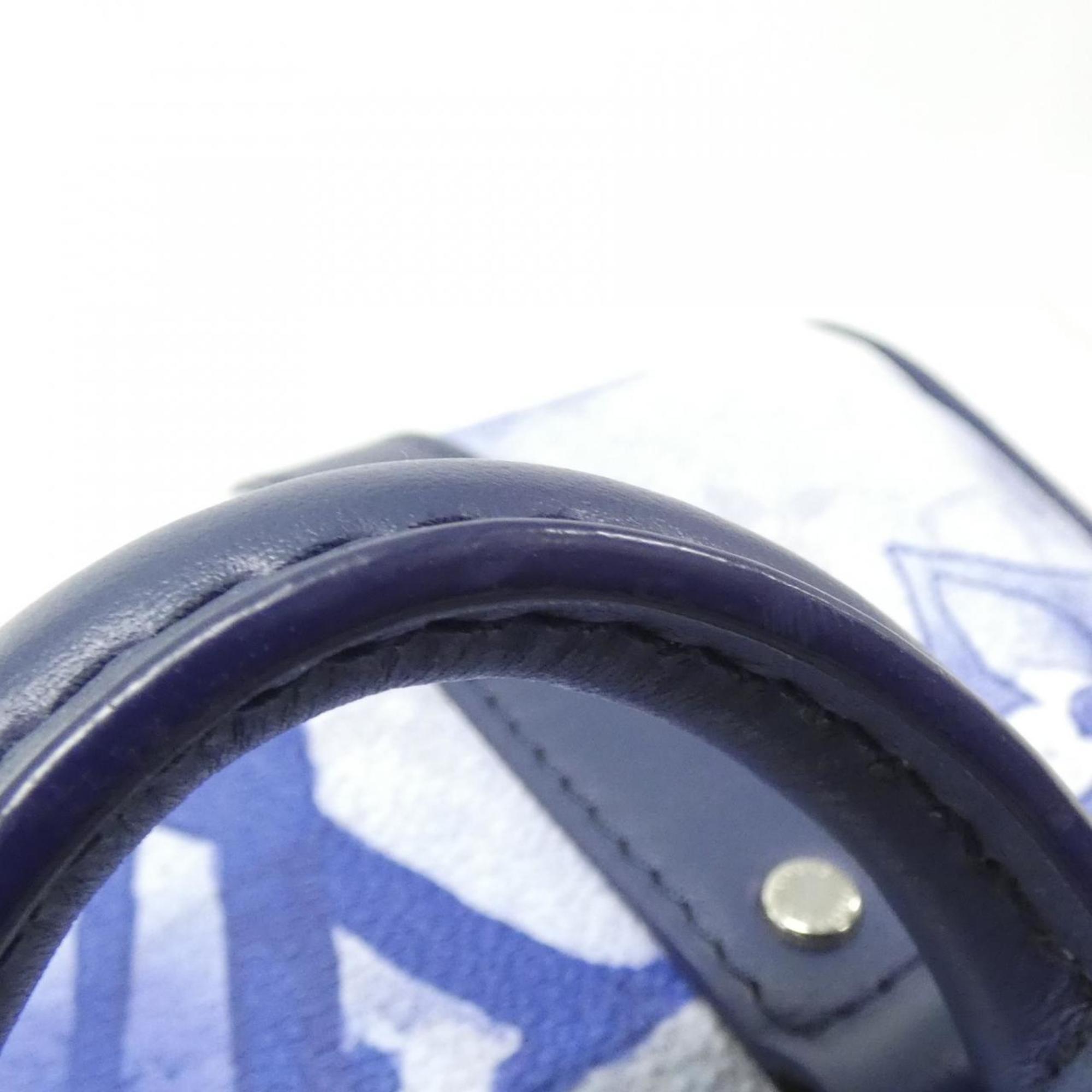 Louis Vuitton Blue Coated Canvas Boston Bag (Pre-Owned)