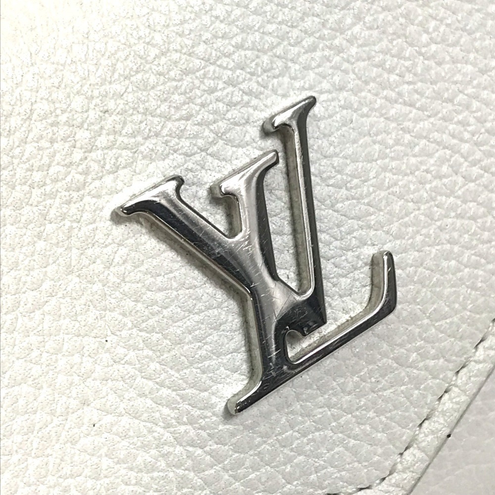 Louis Vuitton White Leather Wallet (Tri-Fold) (Pre-Owned)